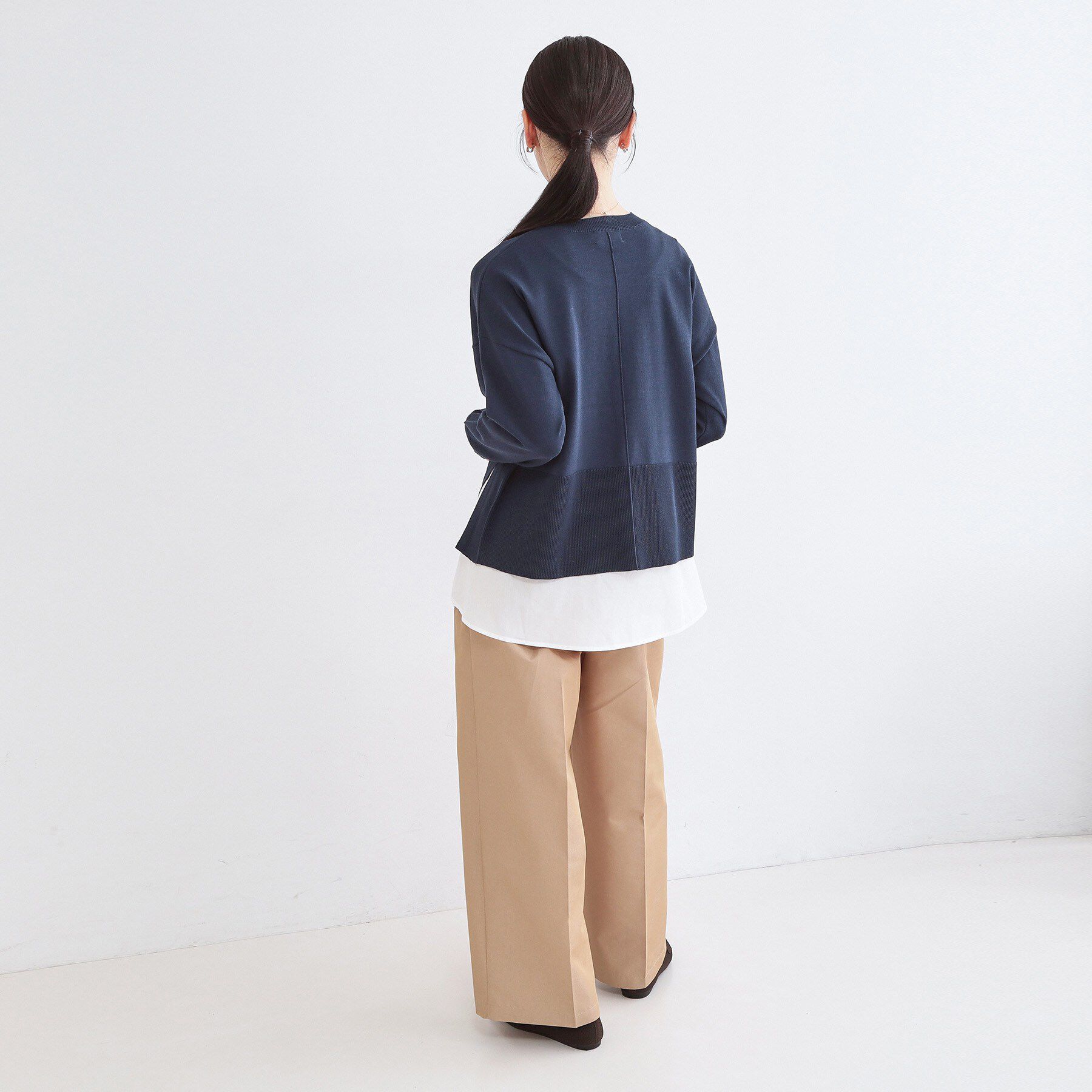 OPAQUE.CLIP「《ツインセット》ワイドニット&times;裾フレアタンクトップ【洗濯機OK】」|ニット・セーター|