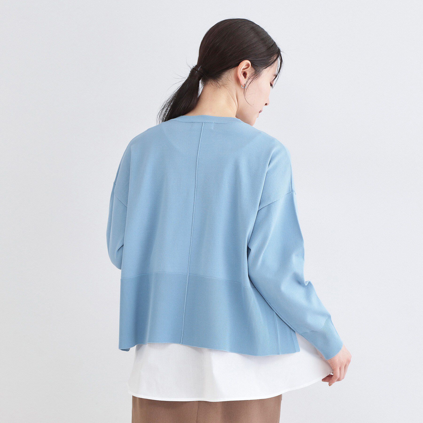 OPAQUE.CLIP「《ツインセット》ワイドニット&times;裾フレアタンクトップ【洗濯機OK】」|ニット・セーター|