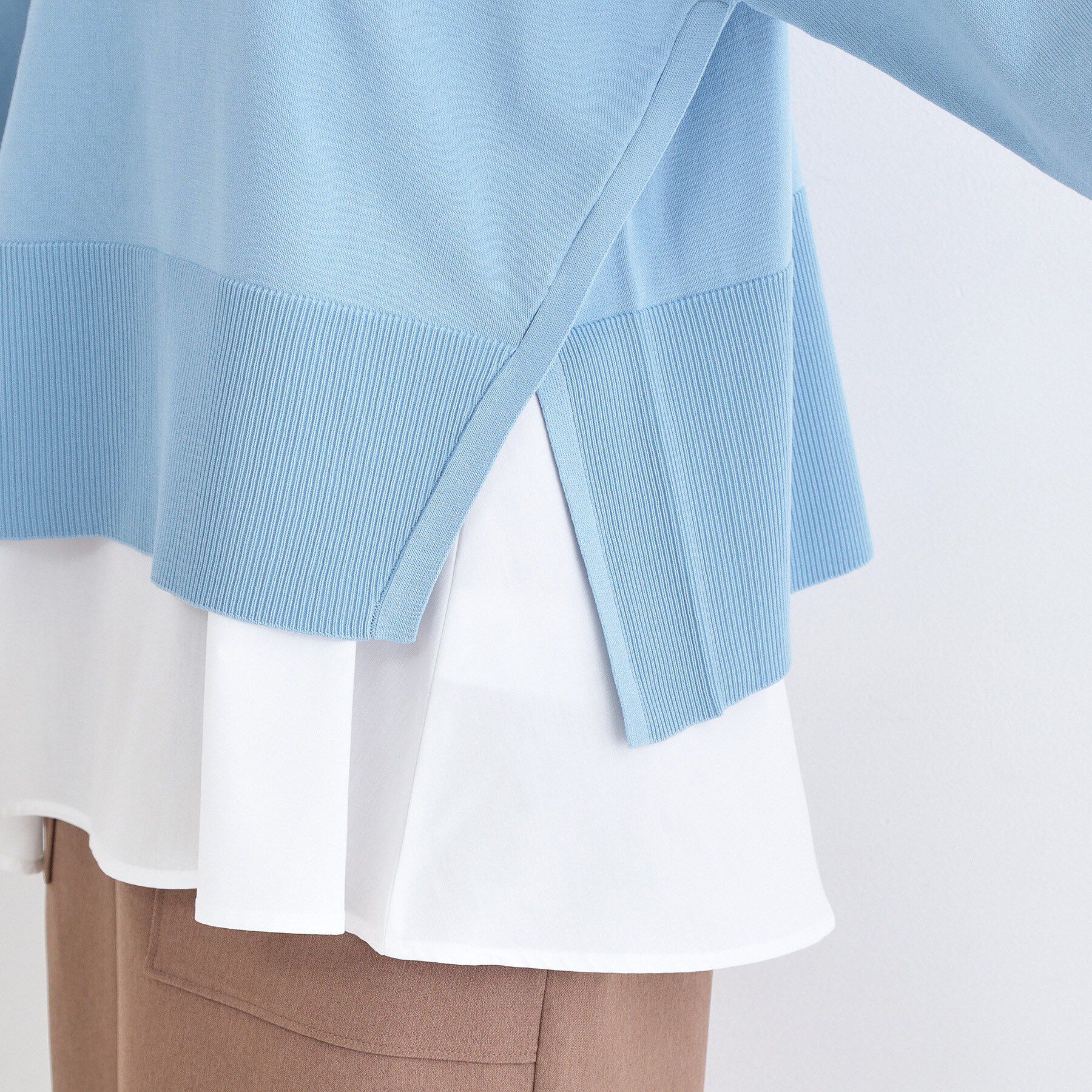 OPAQUE.CLIP「《ツインセット》ワイドニット&times;裾フレアタンクトップ【洗濯機OK】」|ニット・セーター|