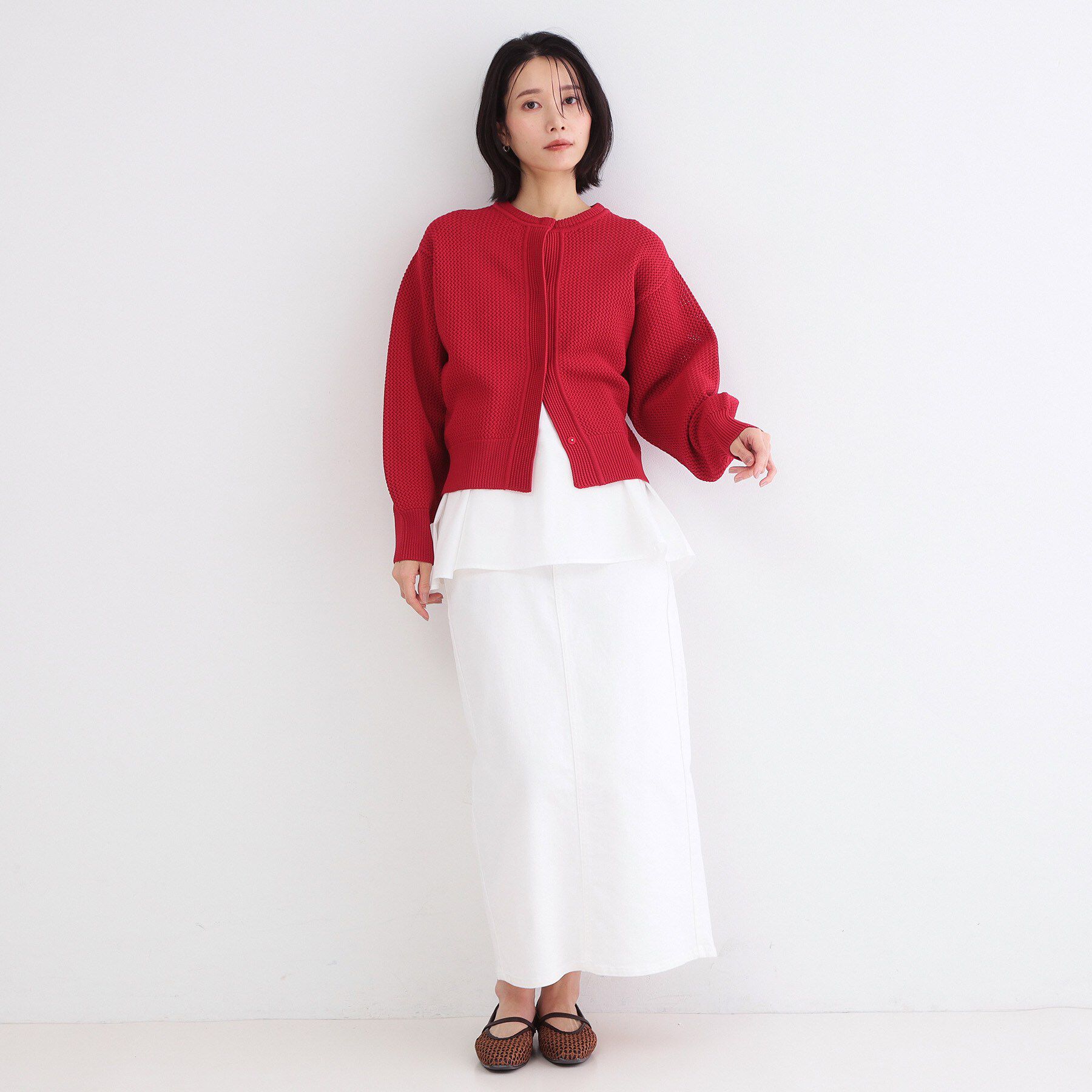 OPAQUE.CLIP「メッシュニットカーディガン【洗濯機OK】」|カーディガン|