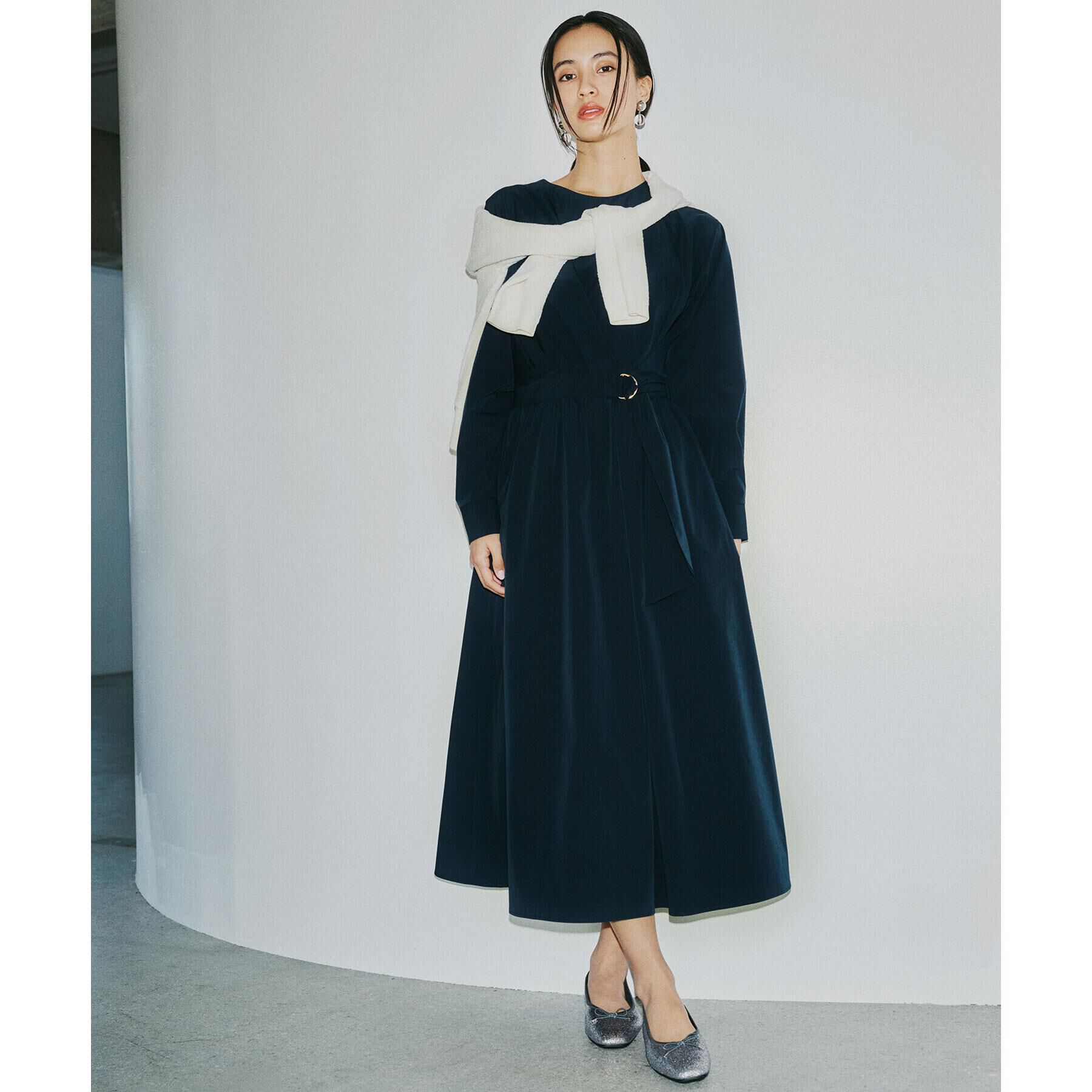 OPAQUE.CLIP「カシュクール風デザインワンピース【洗濯機OK】」|ワンピース|