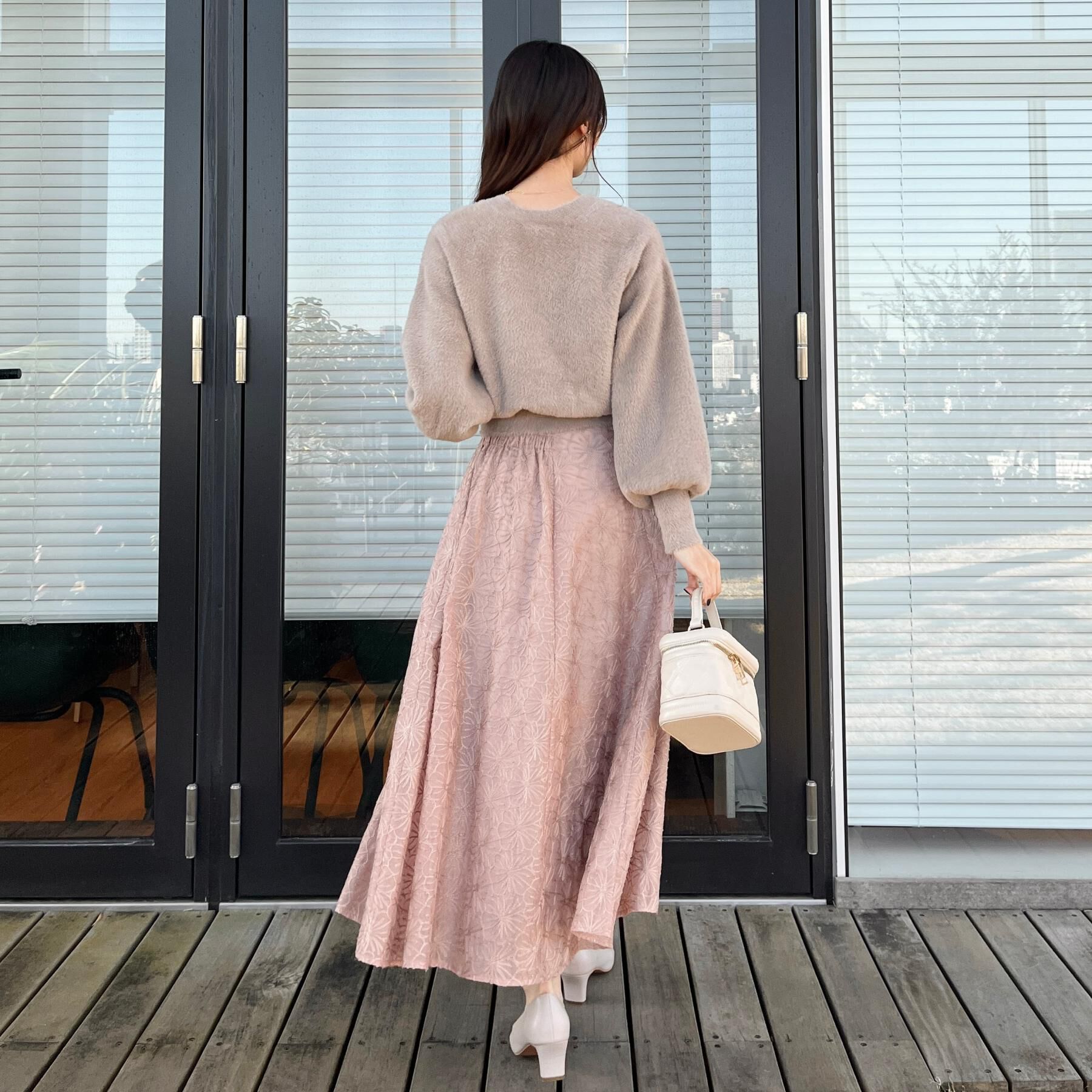 Couture broach「【洗える・着映え・通勤】フラワーエンブロスカート」|スカート|