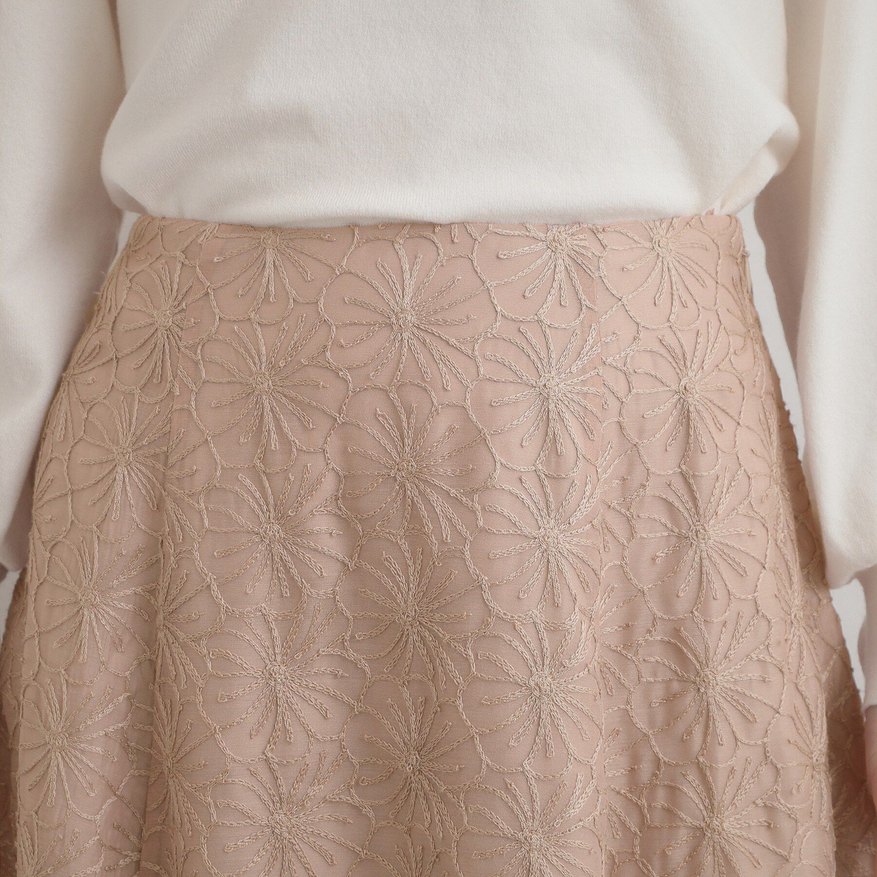 Couture broach「【洗える・着映え・通勤】フラワーエンブロスカート」|スカート|