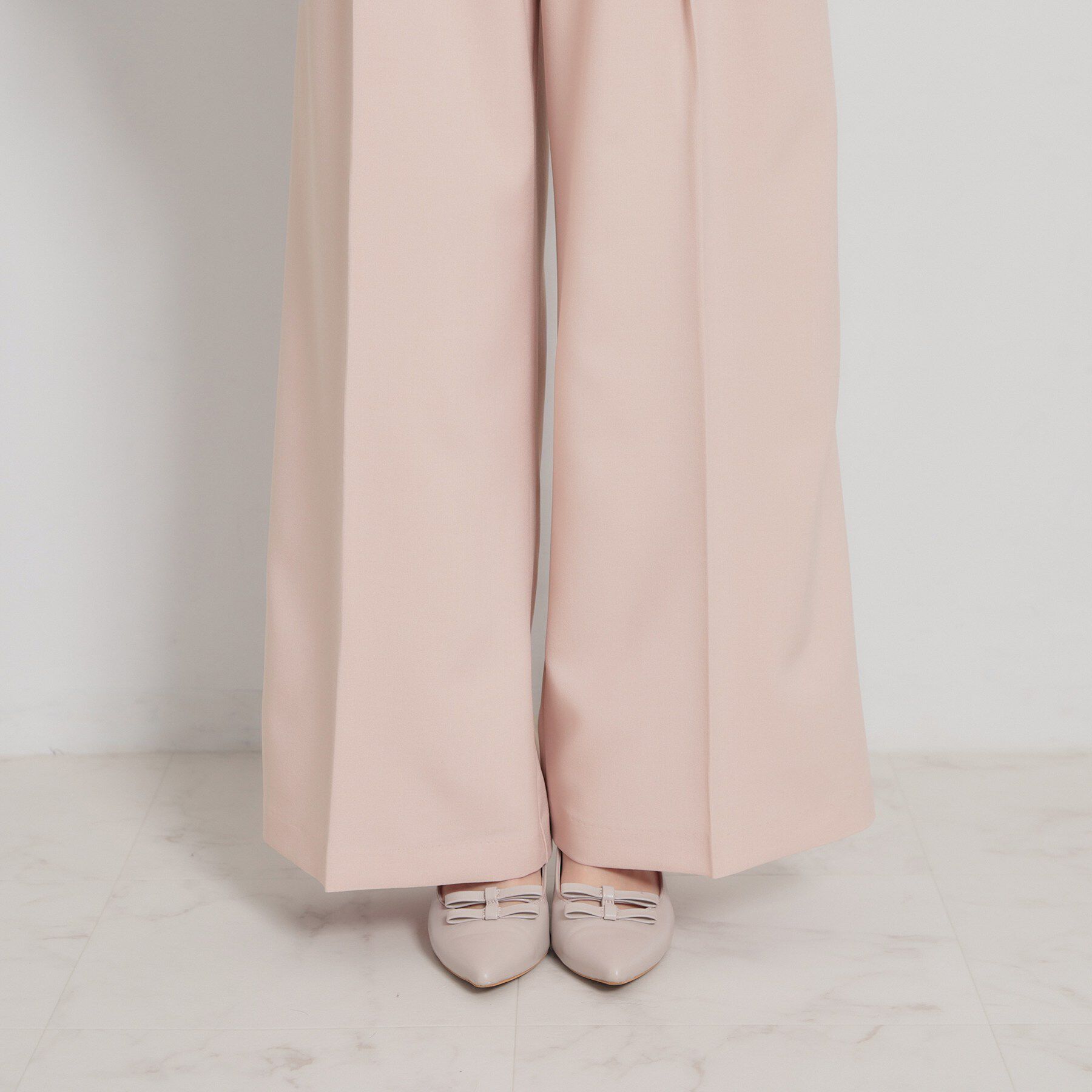 Couture broach「【洗える・S-LL】細リボンデザイン タックワイドパンツ」|その他|