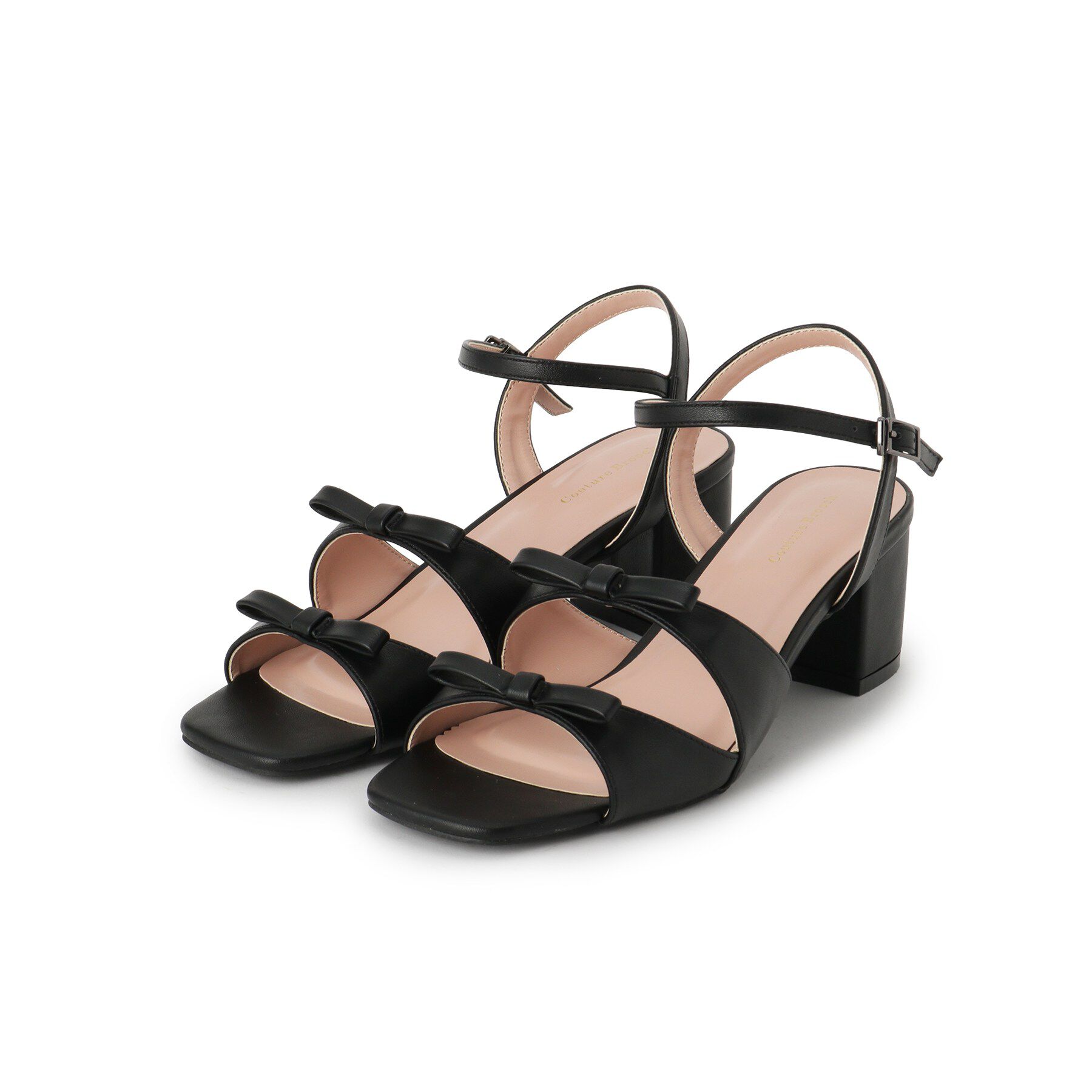 Couture broach「ダブルリボンサンダル」|サンダル|ブラック(019)