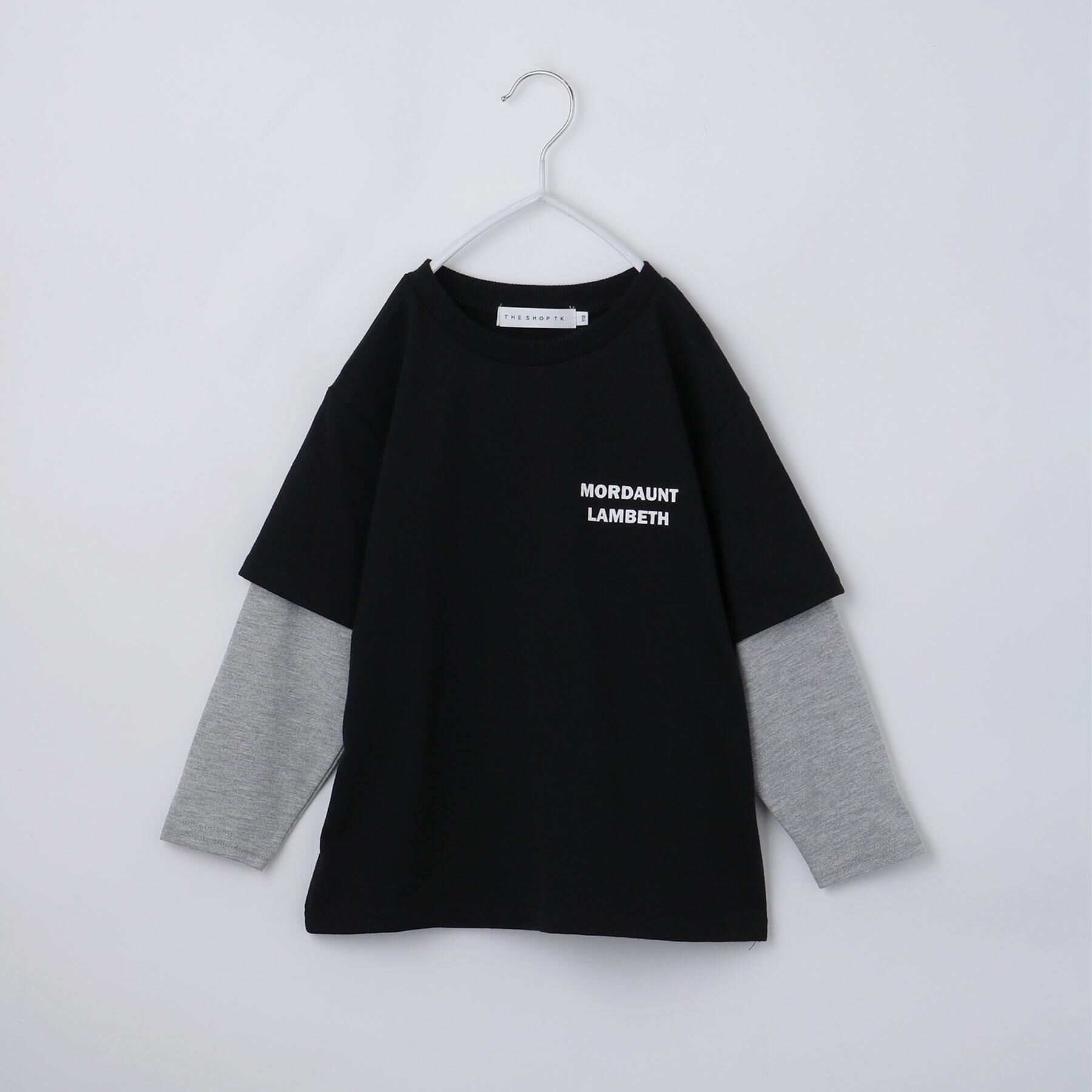 THE SHOP TK「【110－160】レイヤード風デニムアップリケロンTee」|Tシャツ・カットソー|