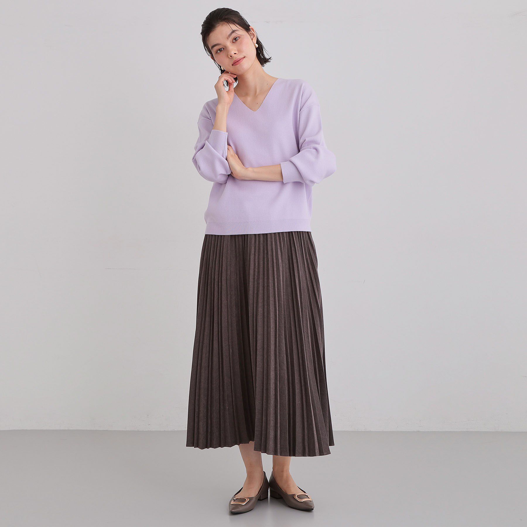 THE SHOP TK「【S-XLサイズ/上品見えが叶う】Vネックニット/洗濯機OK」|ニット・セーター|