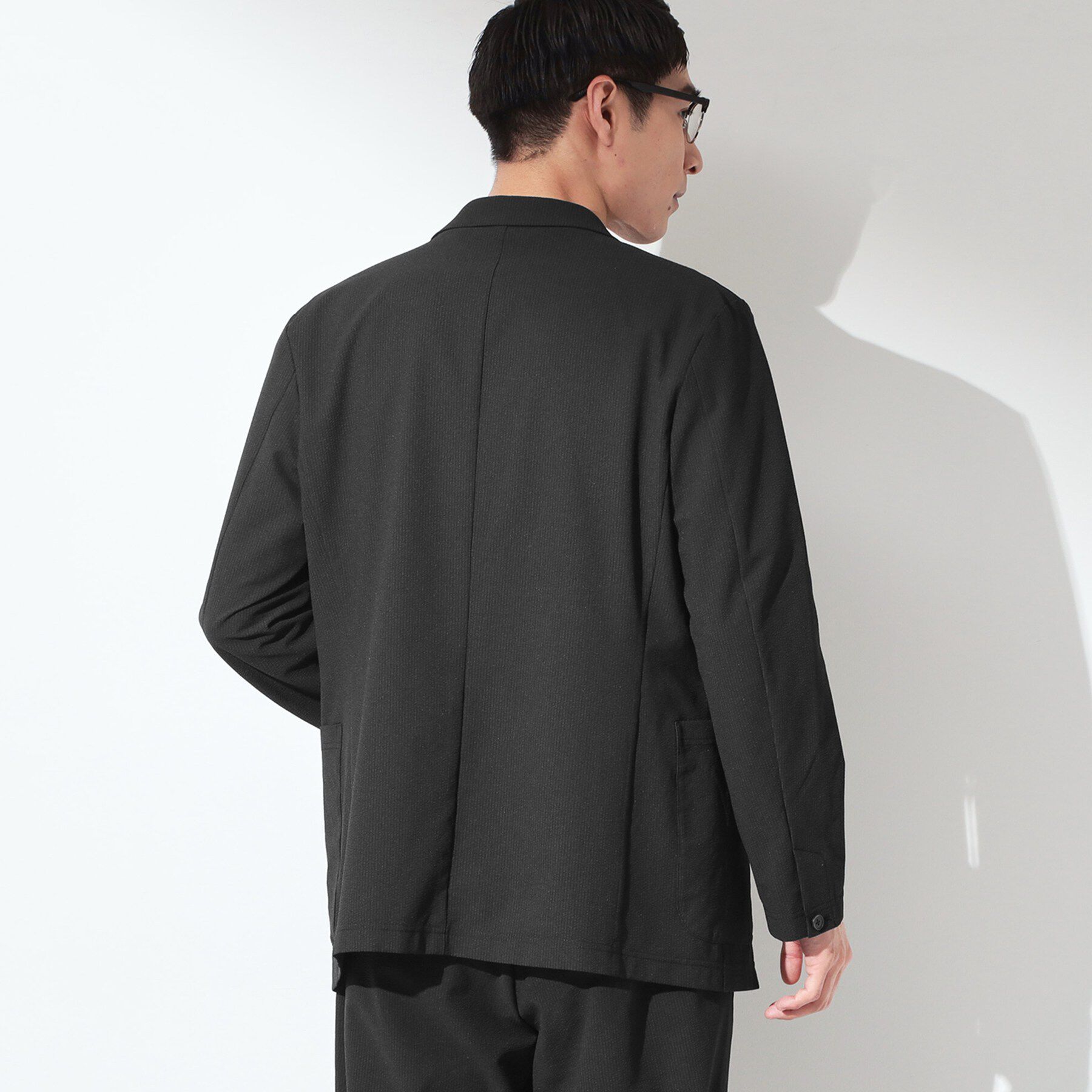 THE SHOP TK「マイクロ シアサッカー ジャケット 洗濯機OK／セットアップ可」|テーラードジャケット|