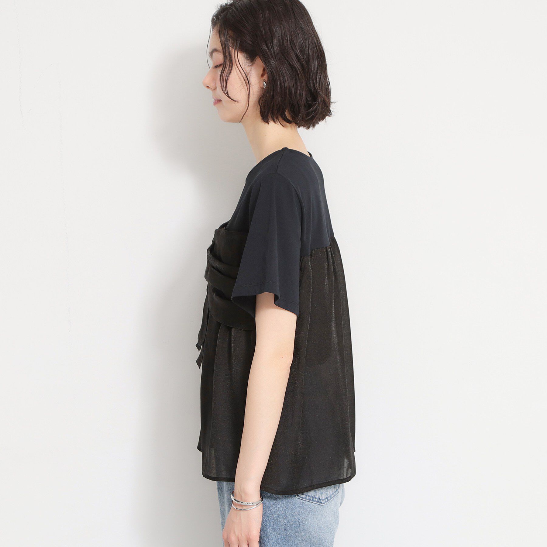 THE SHOP TK「【ひんやり／吸水速乾／UV】ビスチェ風切り替えTシャツ」|Tシャツ・カットソー|