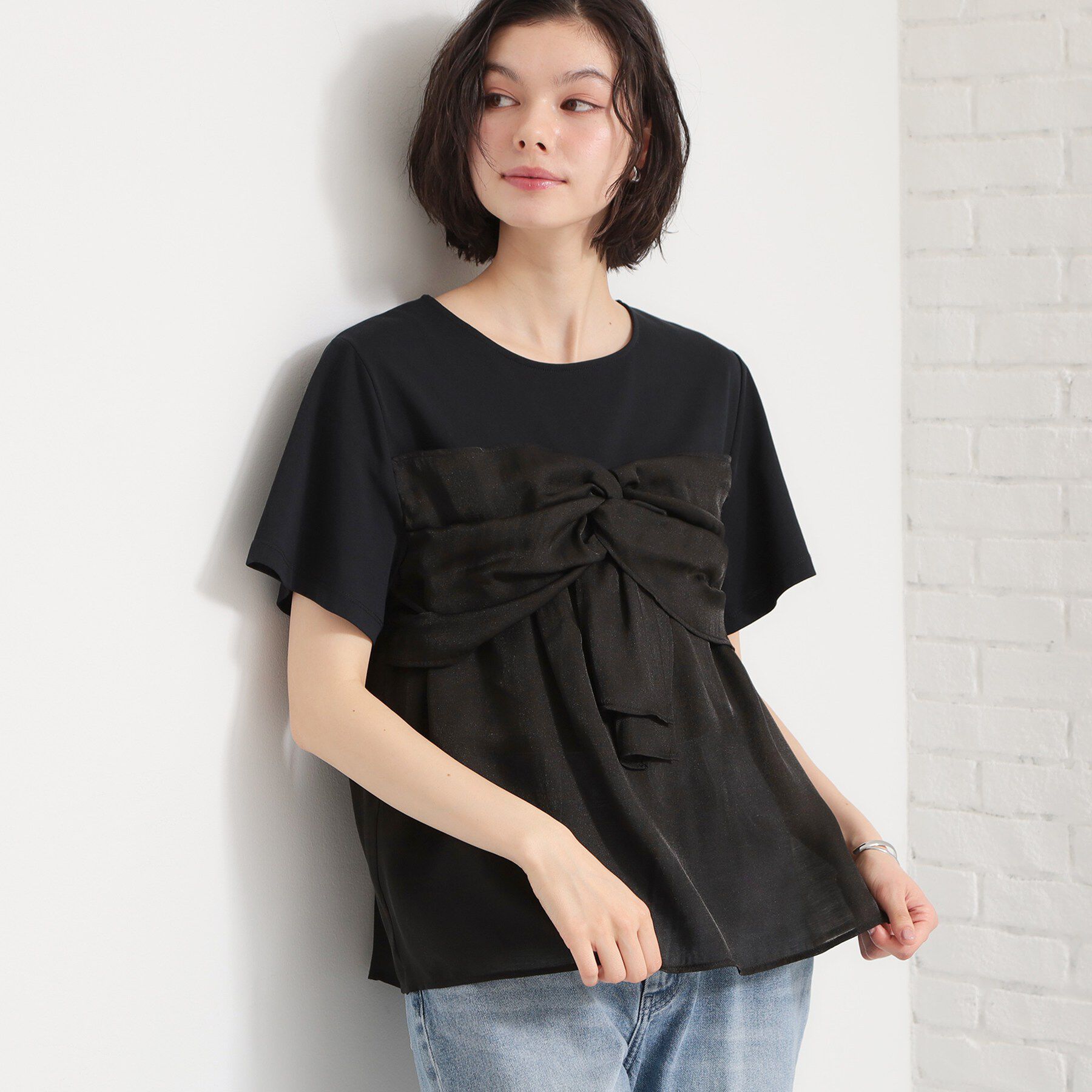 THE SHOP TK「【ひんやり／吸水速乾／UV】ビスチェ風切り替えTシャツ」|Tシャツ・カットソー|