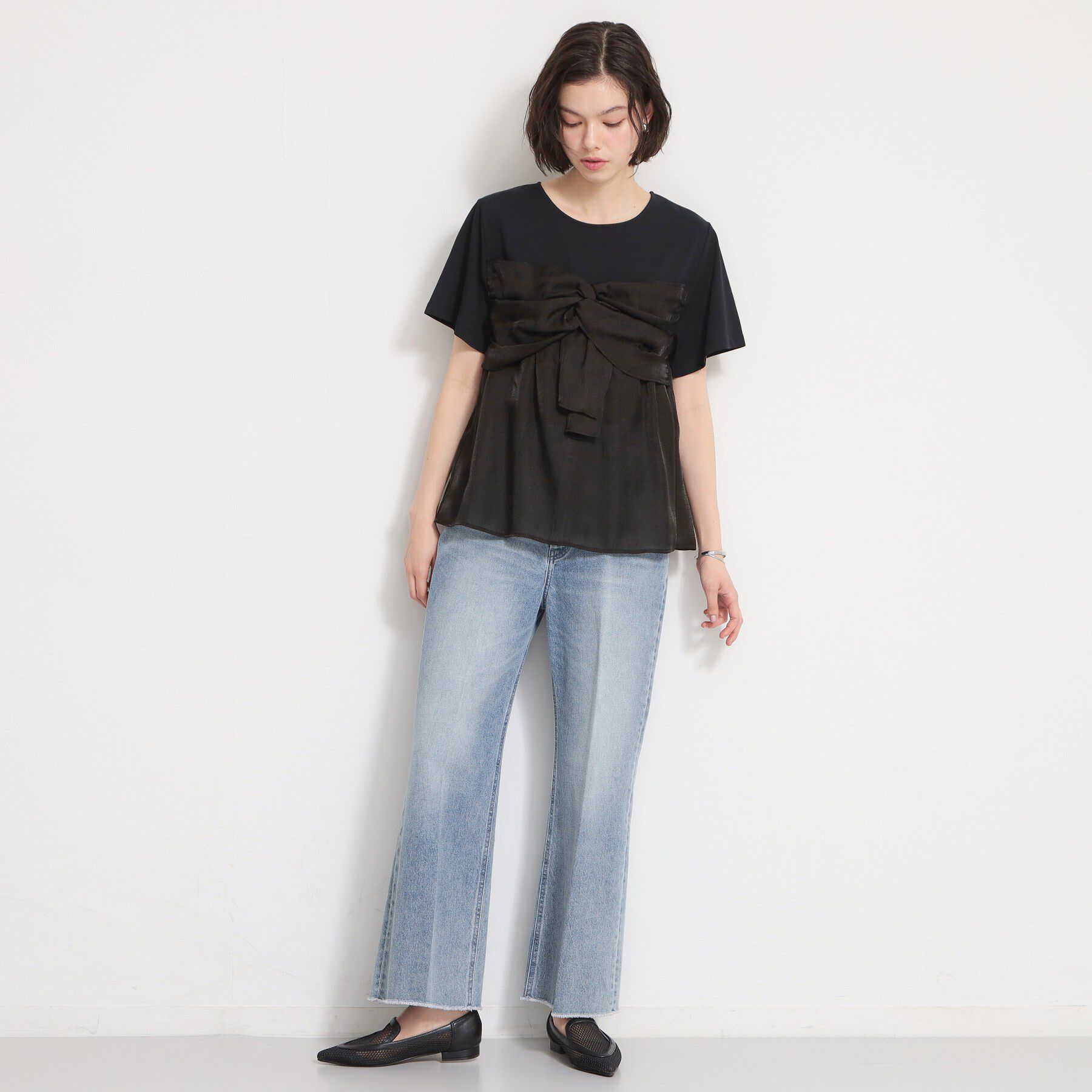 THE SHOP TK「【ひんやり／吸水速乾／UV】ビスチェ風切り替えTシャツ」|Tシャツ・カットソー|