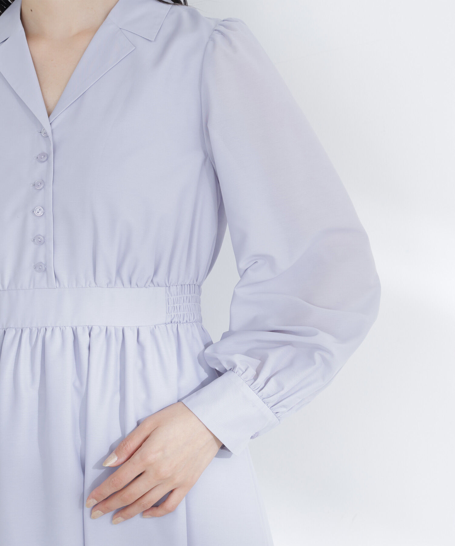  「フロントボタン開襟ワンピース」|ワンピース|