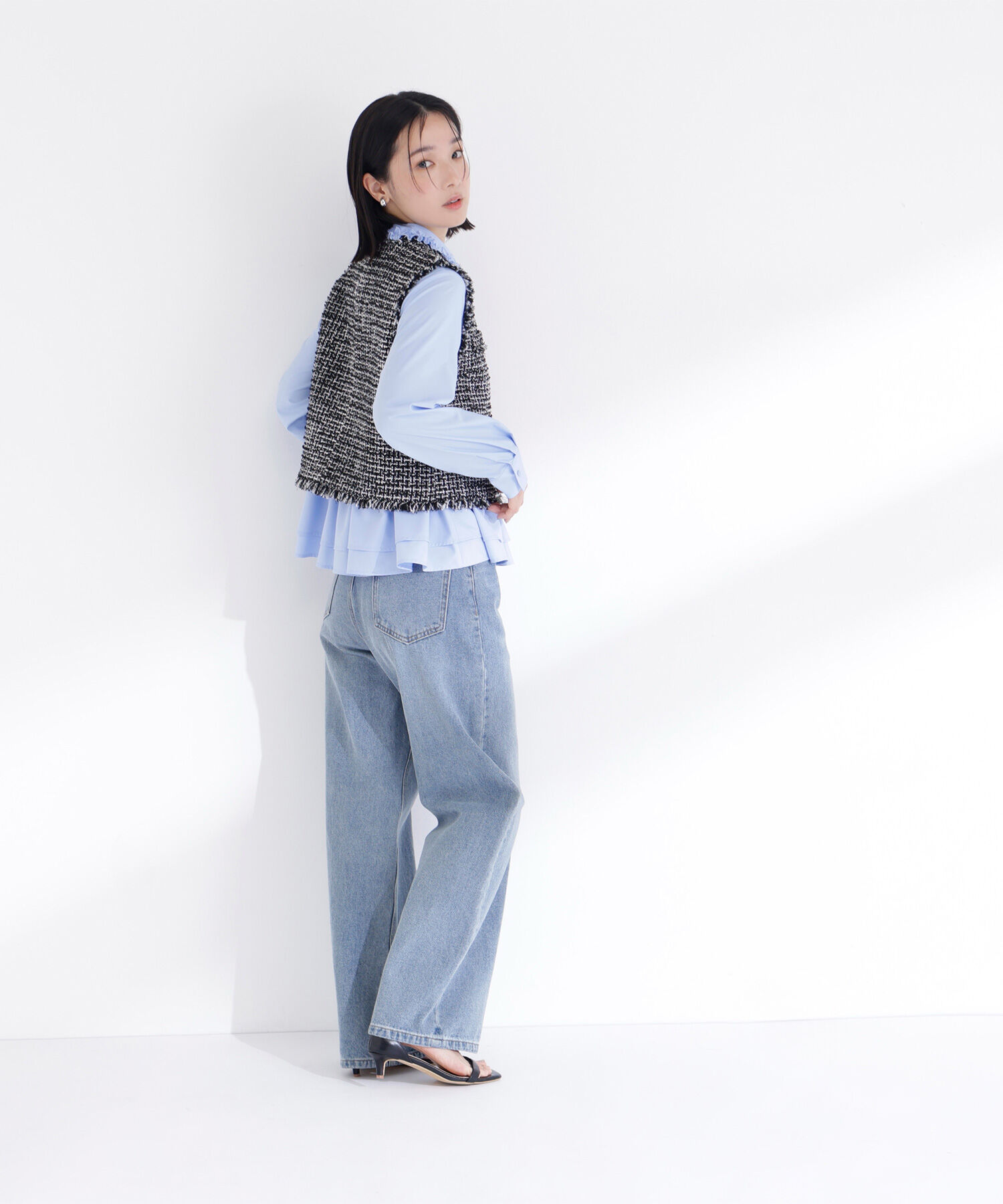  「ツイードシリーズ コンパクトジレ」|ブルゾン・スタジャン|