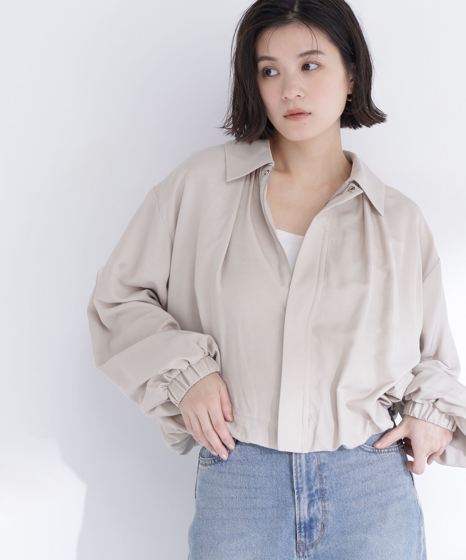  「ステンカラーバルーンブルゾン」|ブルゾン・スタジャン|