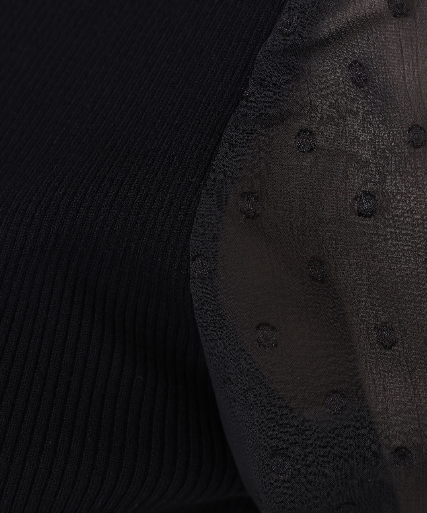  「ドットシアースリーブドッキングニット」|ニット・セーター|