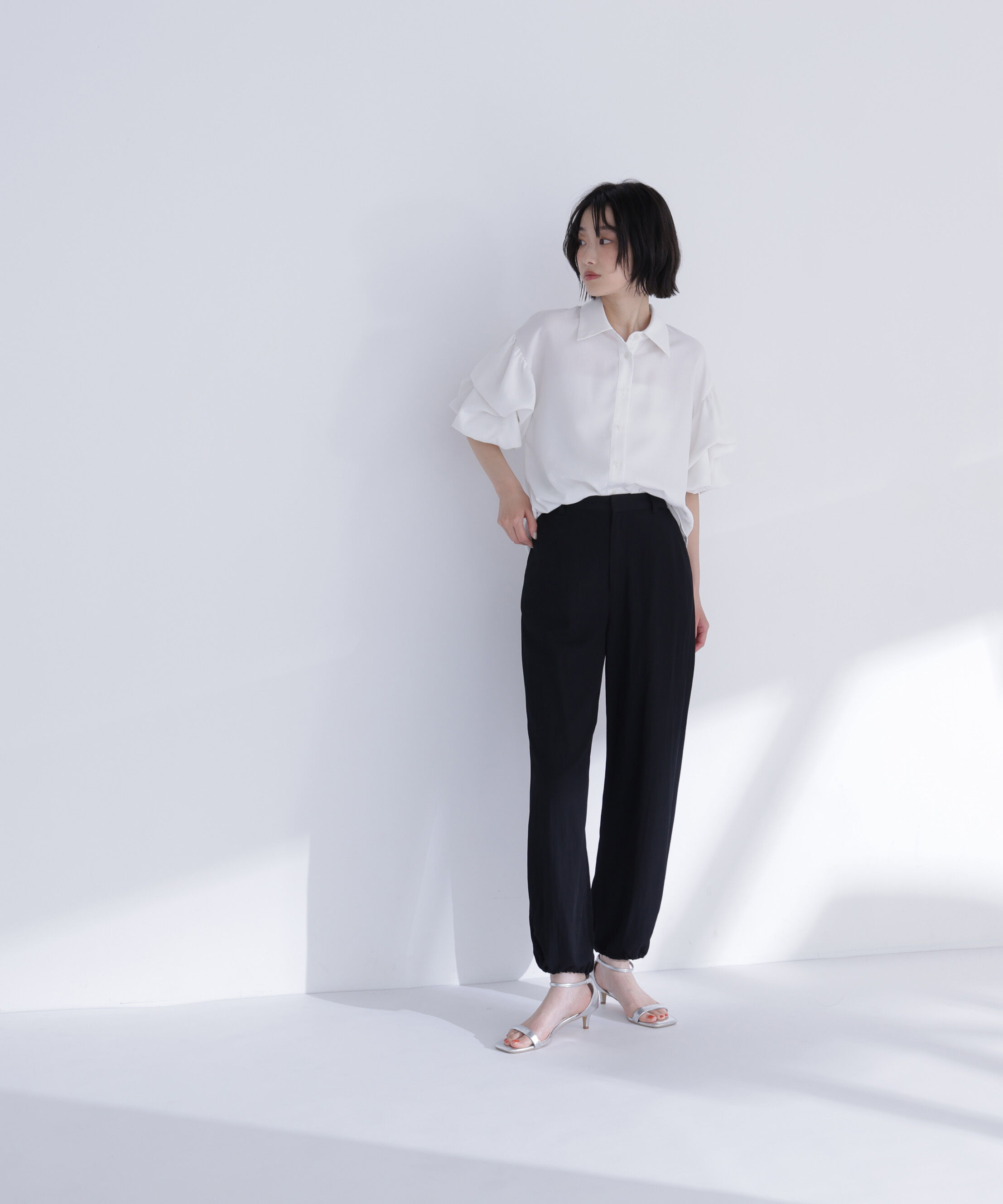  「ギャザーバルーンスリーブシャツ」|シャツ・ブラウス|