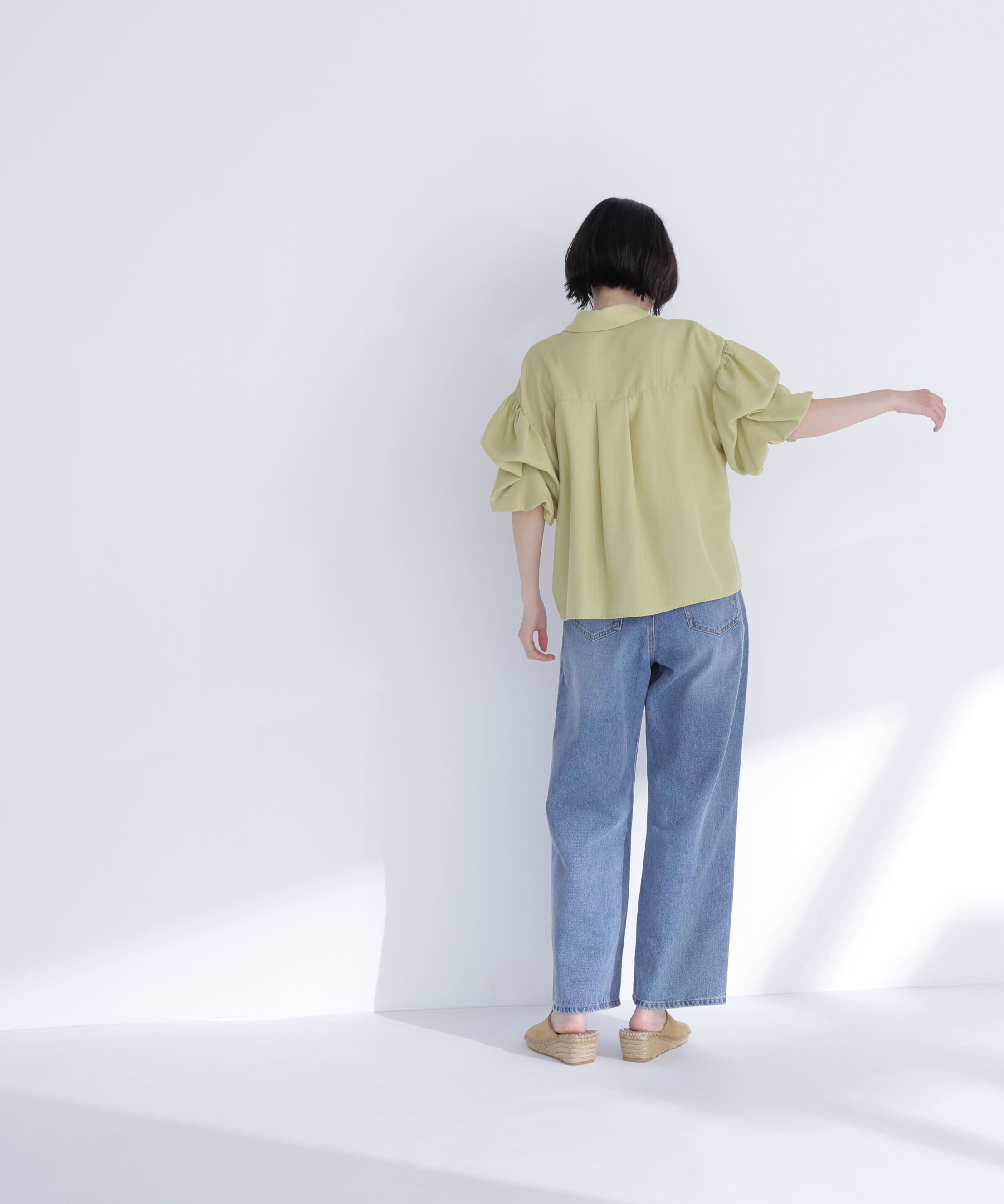  「ギャザーバルーンスリーブシャツ」|シャツ・ブラウス|