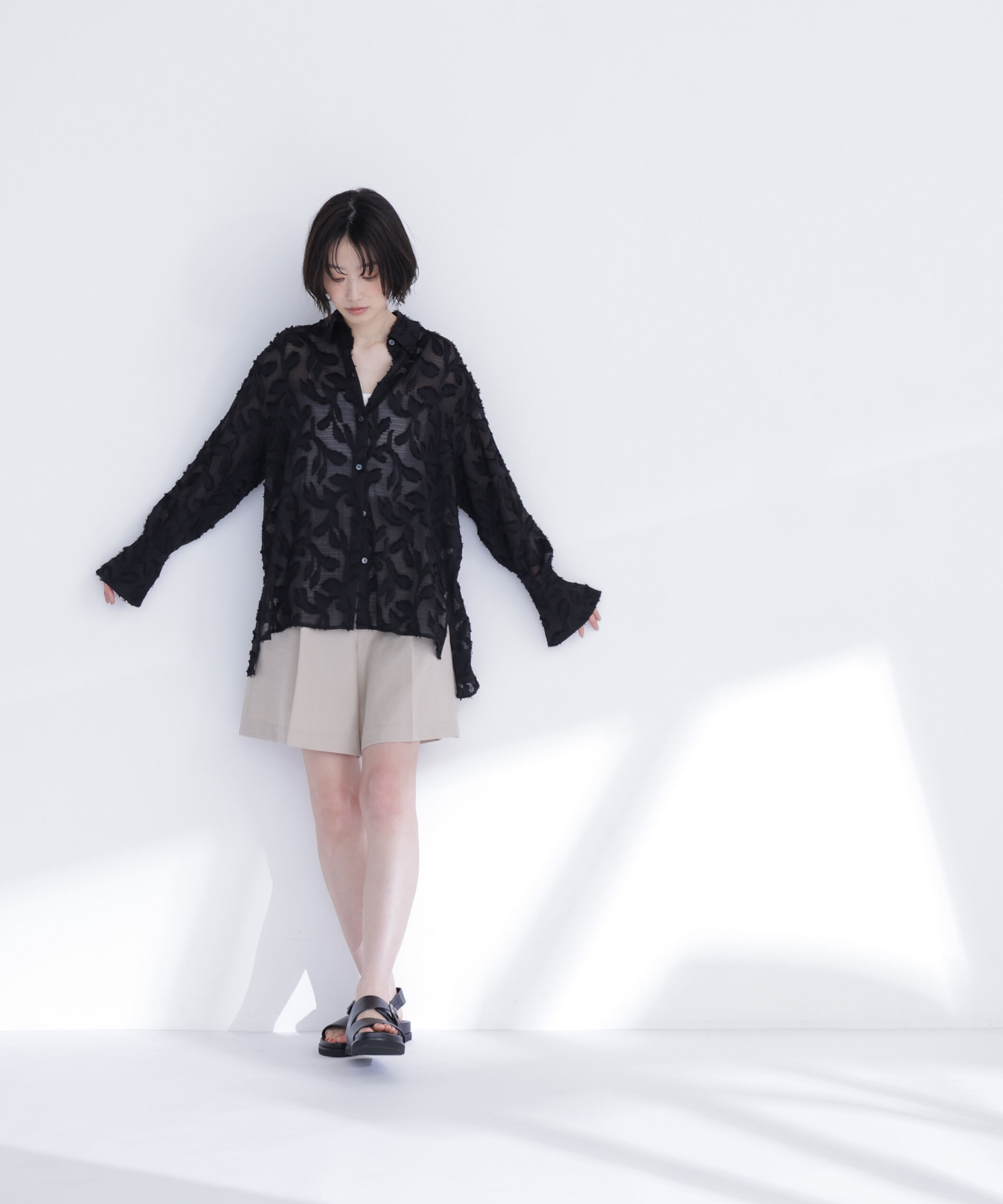  「カットジャガードシアーシャツ」|シャツ・ブラウス|