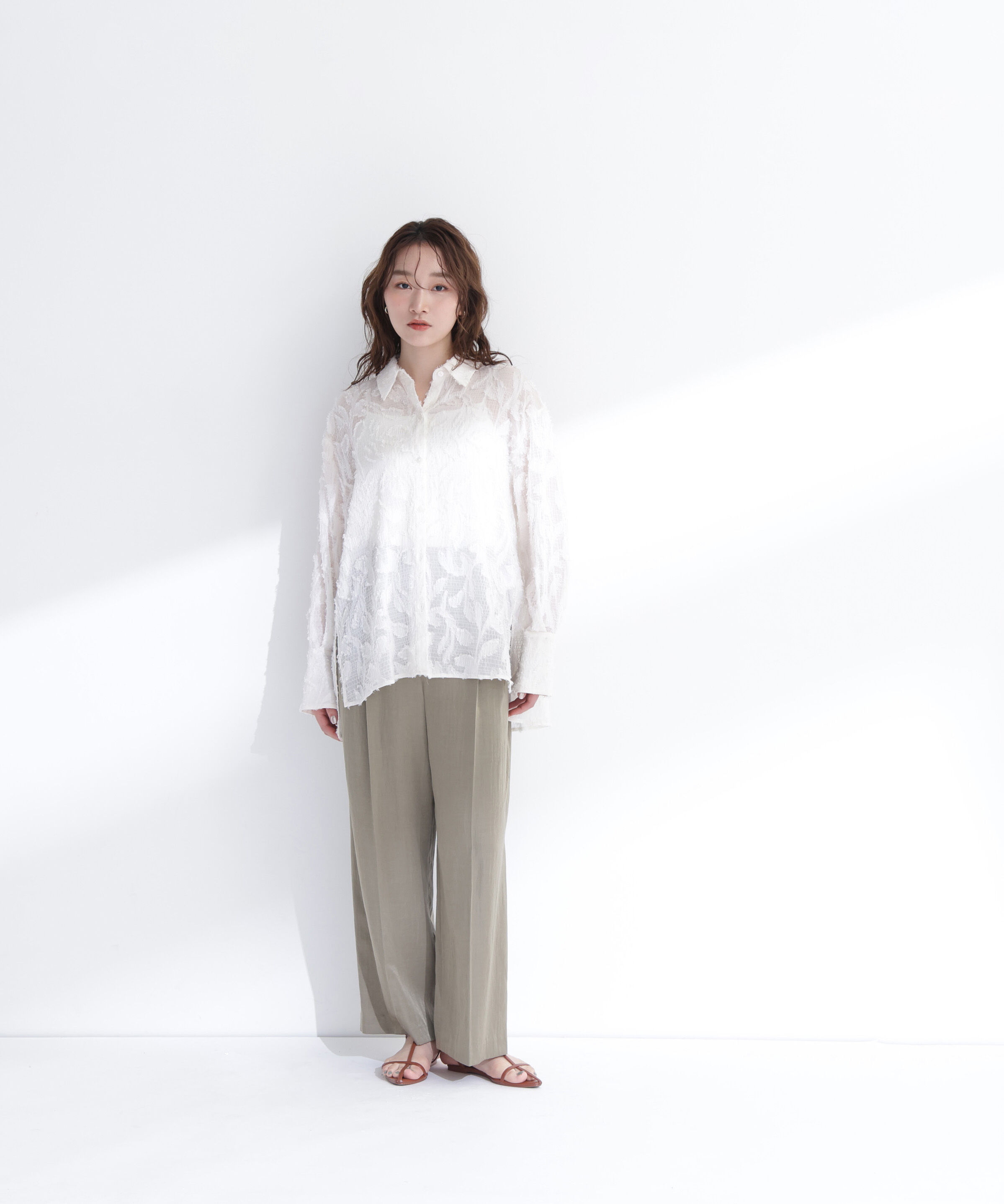  「カットジャガードシアーシャツ」|シャツ・ブラウス|