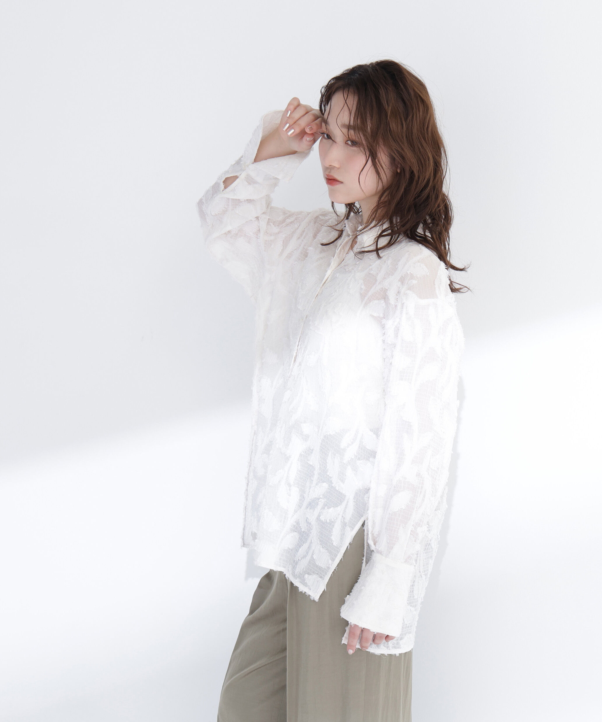  「カットジャガードシアーシャツ」|シャツ・ブラウス|