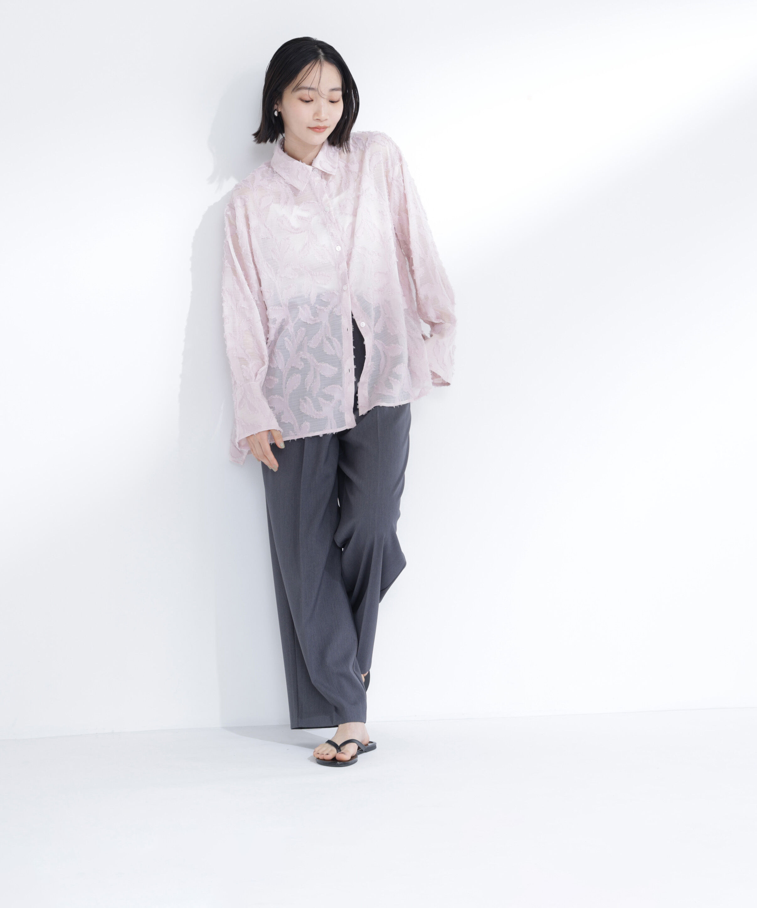  「カットジャガードシアーシャツ」|シャツ・ブラウス|