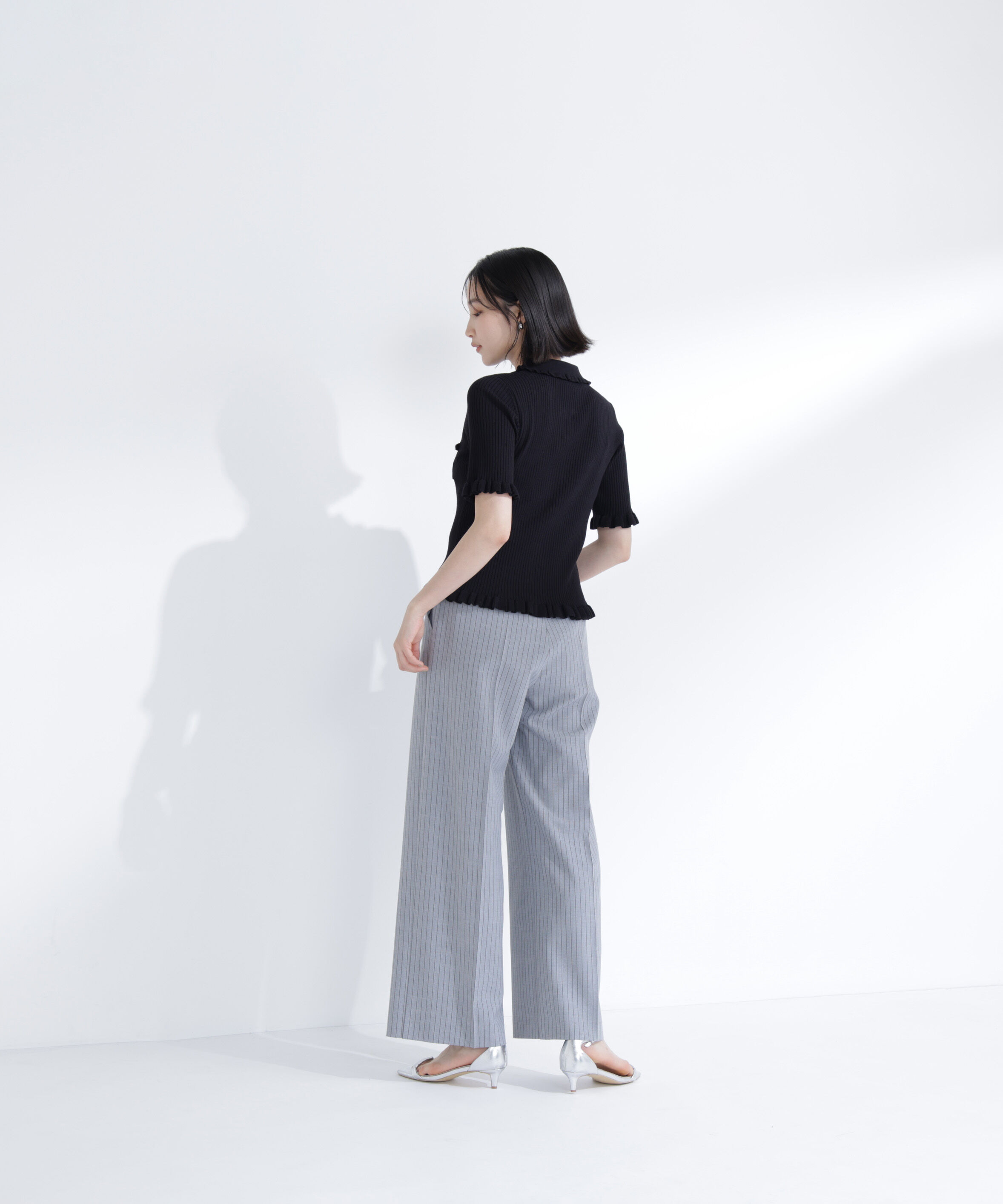  「ストライプタックストレートパンツ」|その他|