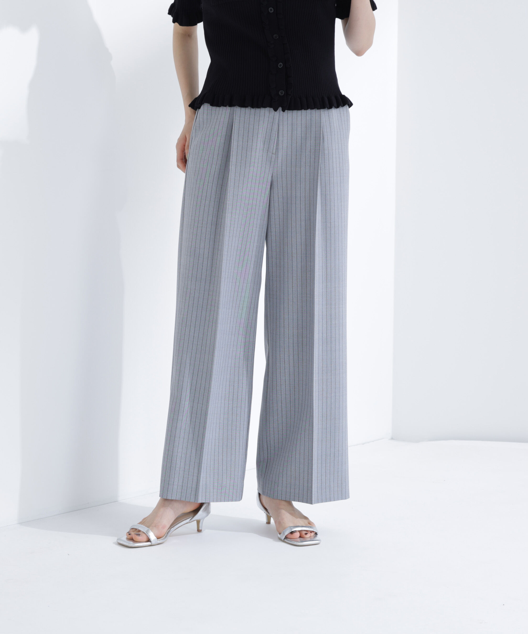  「ストライプタックストレートパンツ」|その他|