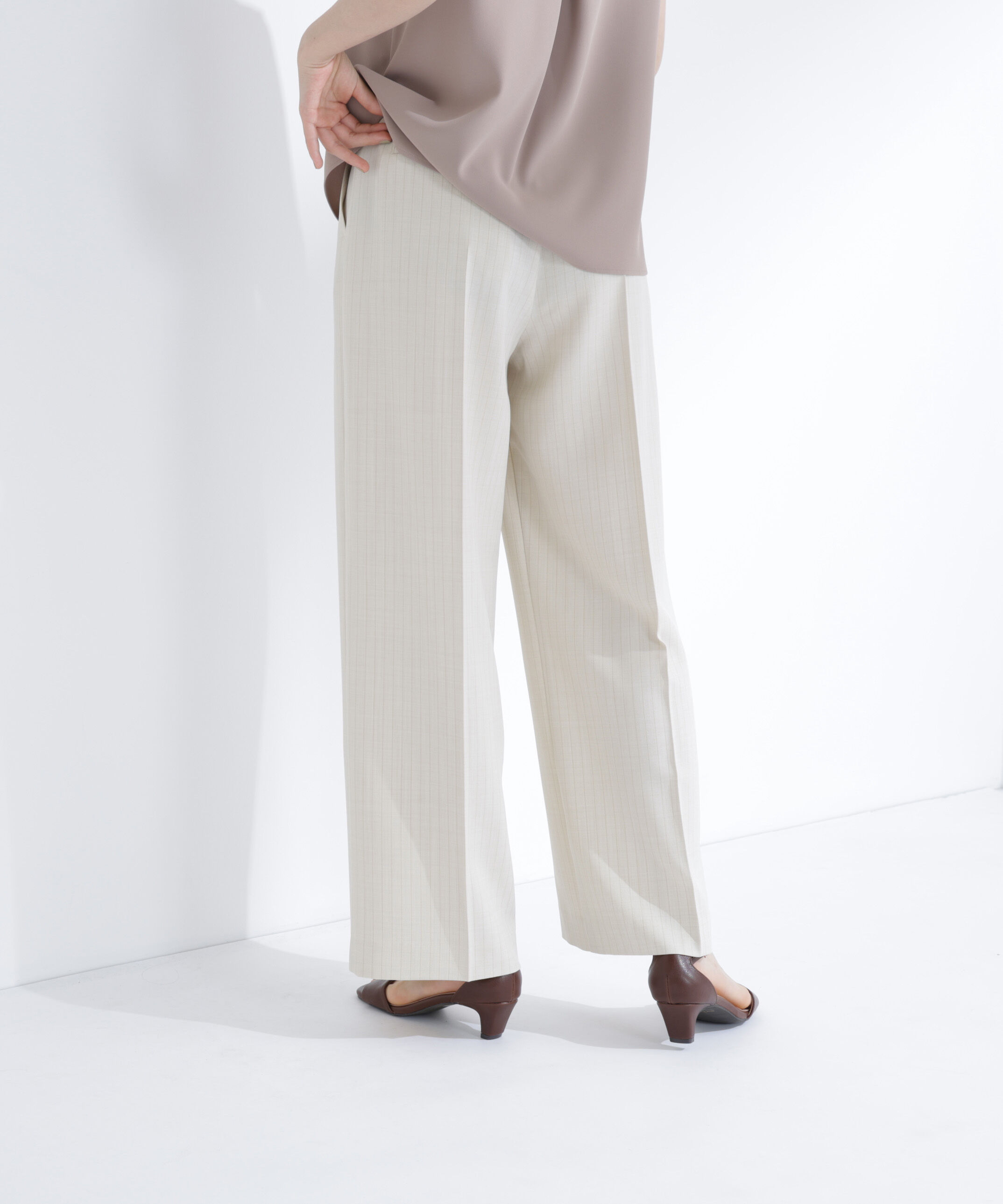 「ストライプタックストレートパンツ」|その他|