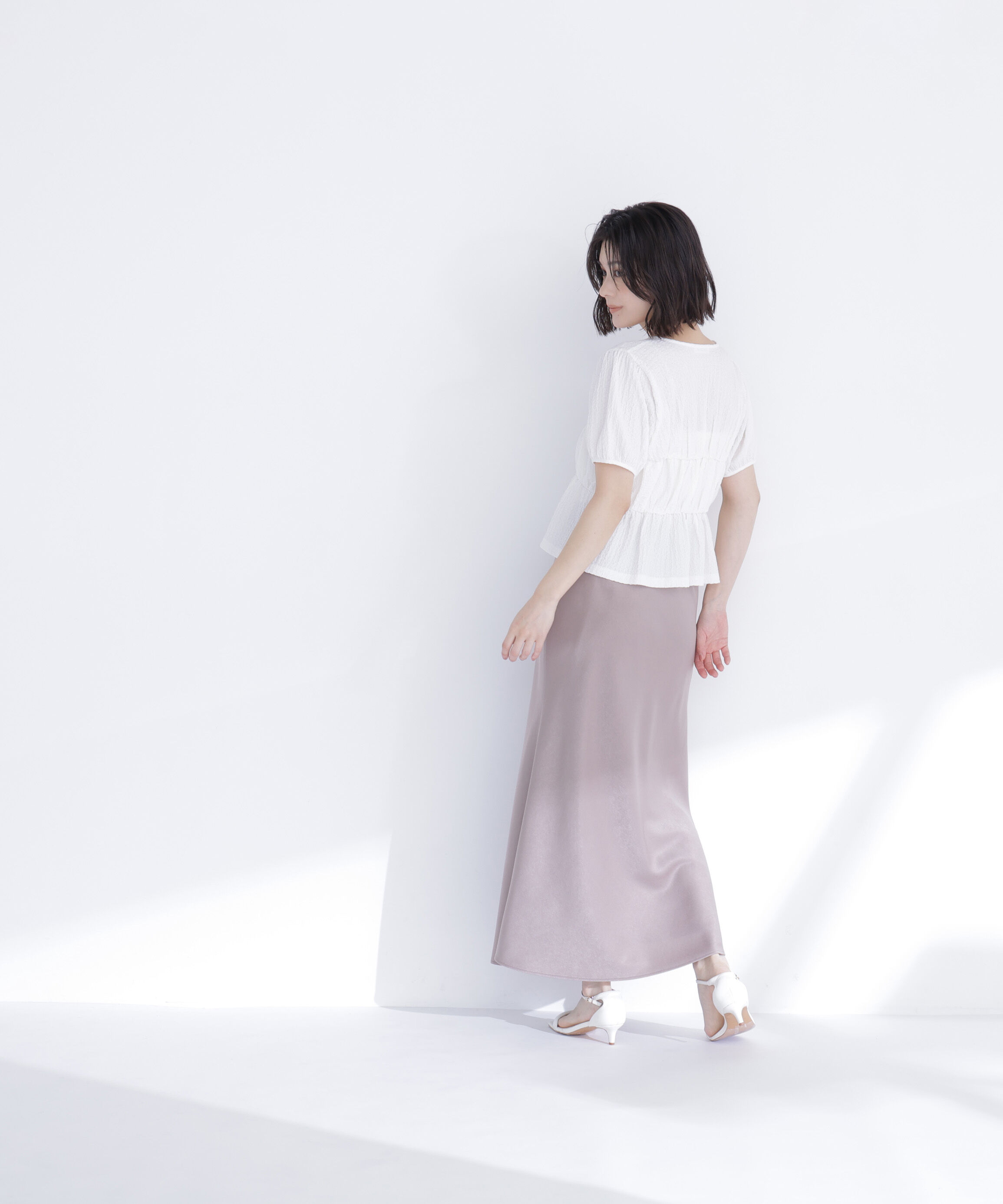  「フロントリボンシュリンクカットソー」|Tシャツ・カットソー|