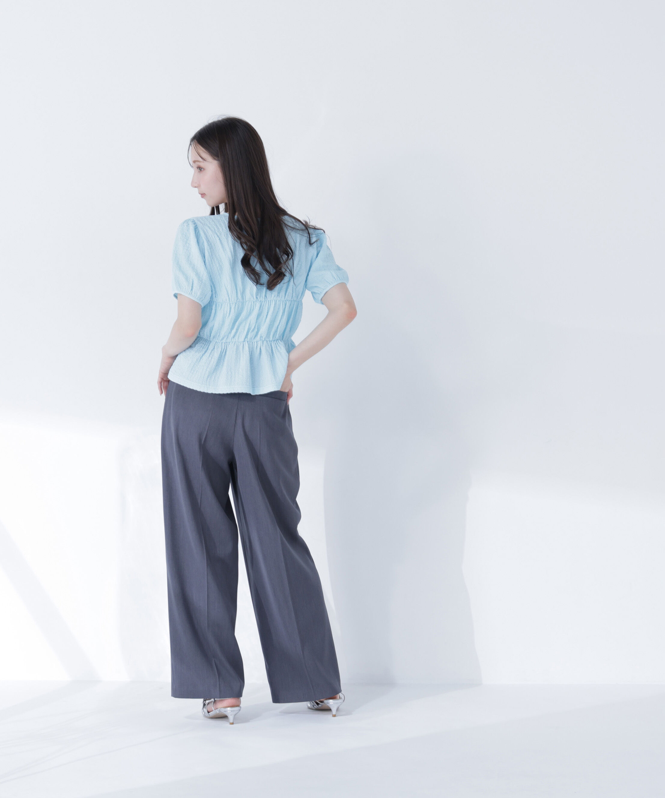  「フロントリボンシュリンクカットソー」|Tシャツ・カットソー|