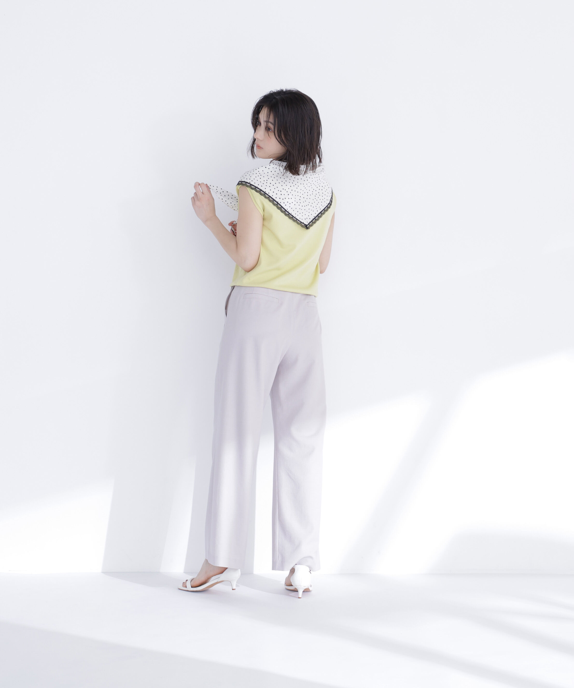  「ドットスカーフ付ニット」|ニット・セーター|