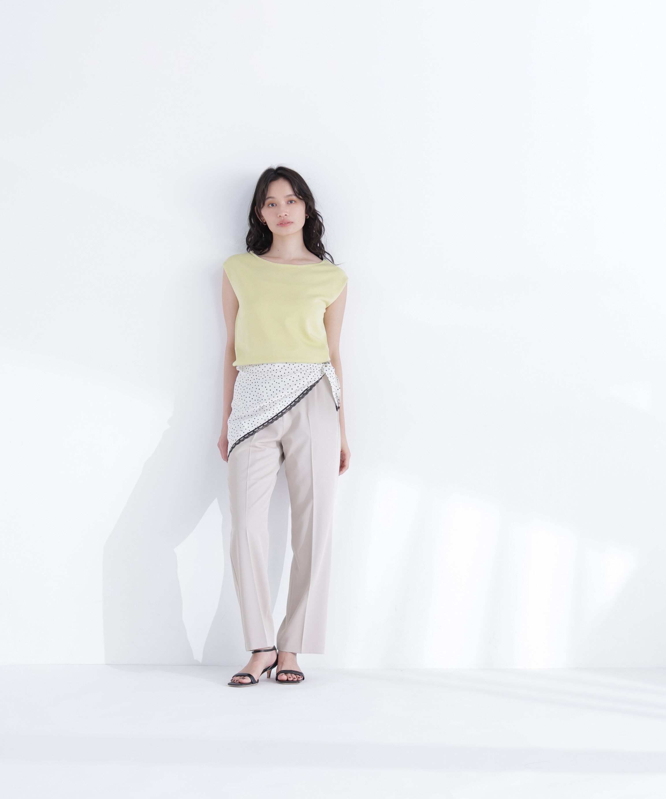  「ドットスカーフ付ニット」|ニット・セーター|