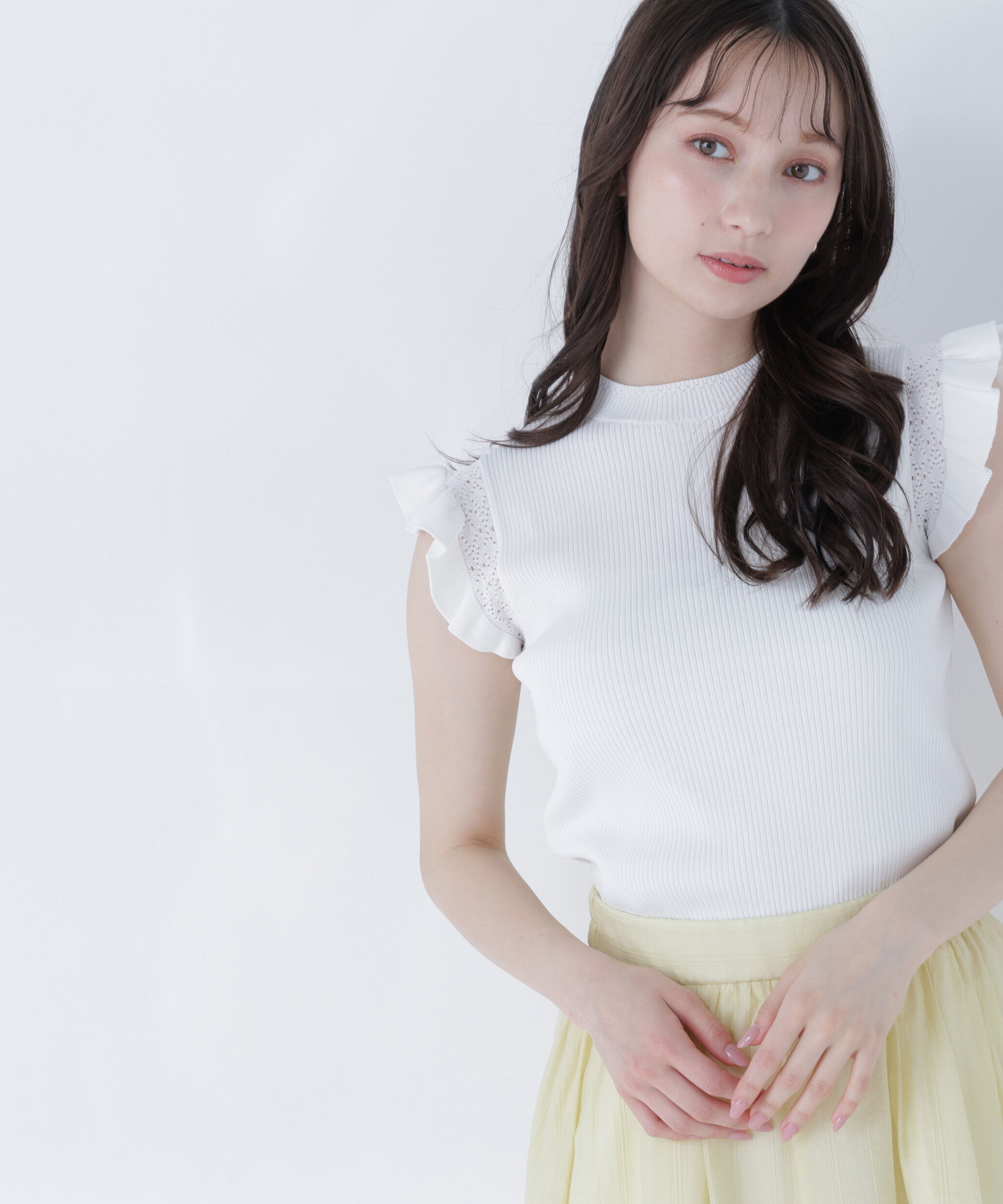  「アイレットフリルニット」|ニット・セーター|