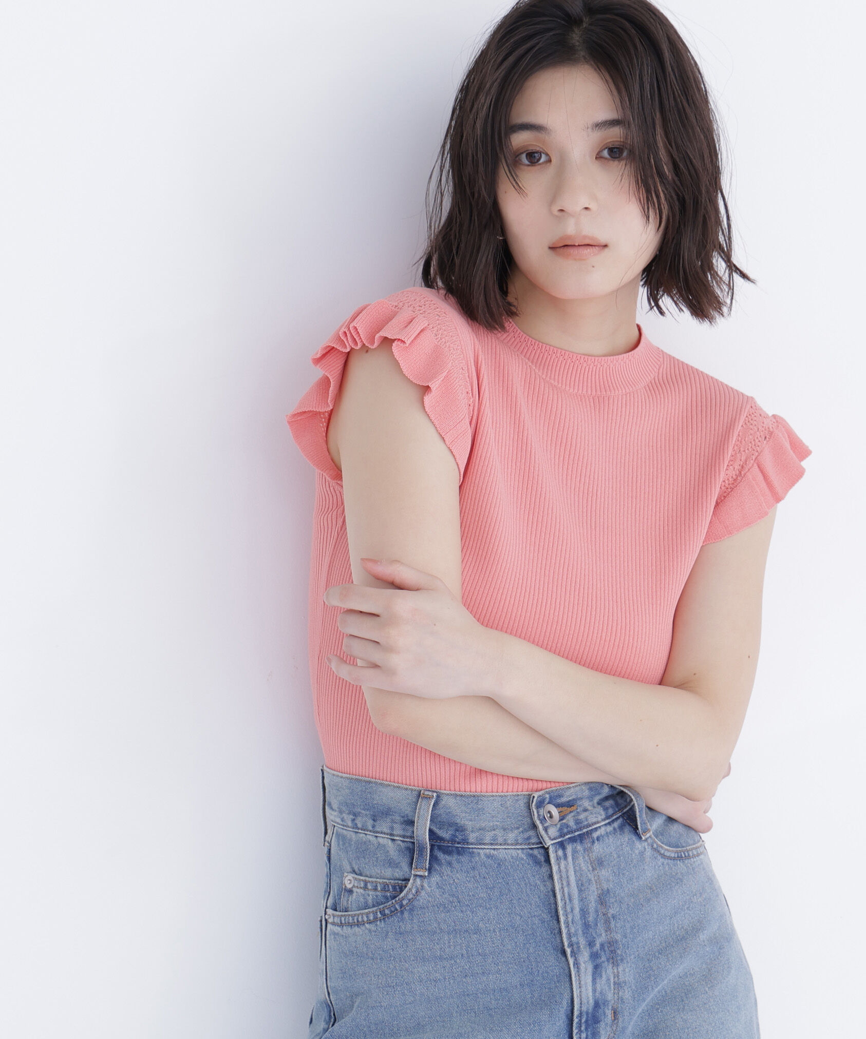  「アイレットフリルニット」|ニット・セーター|