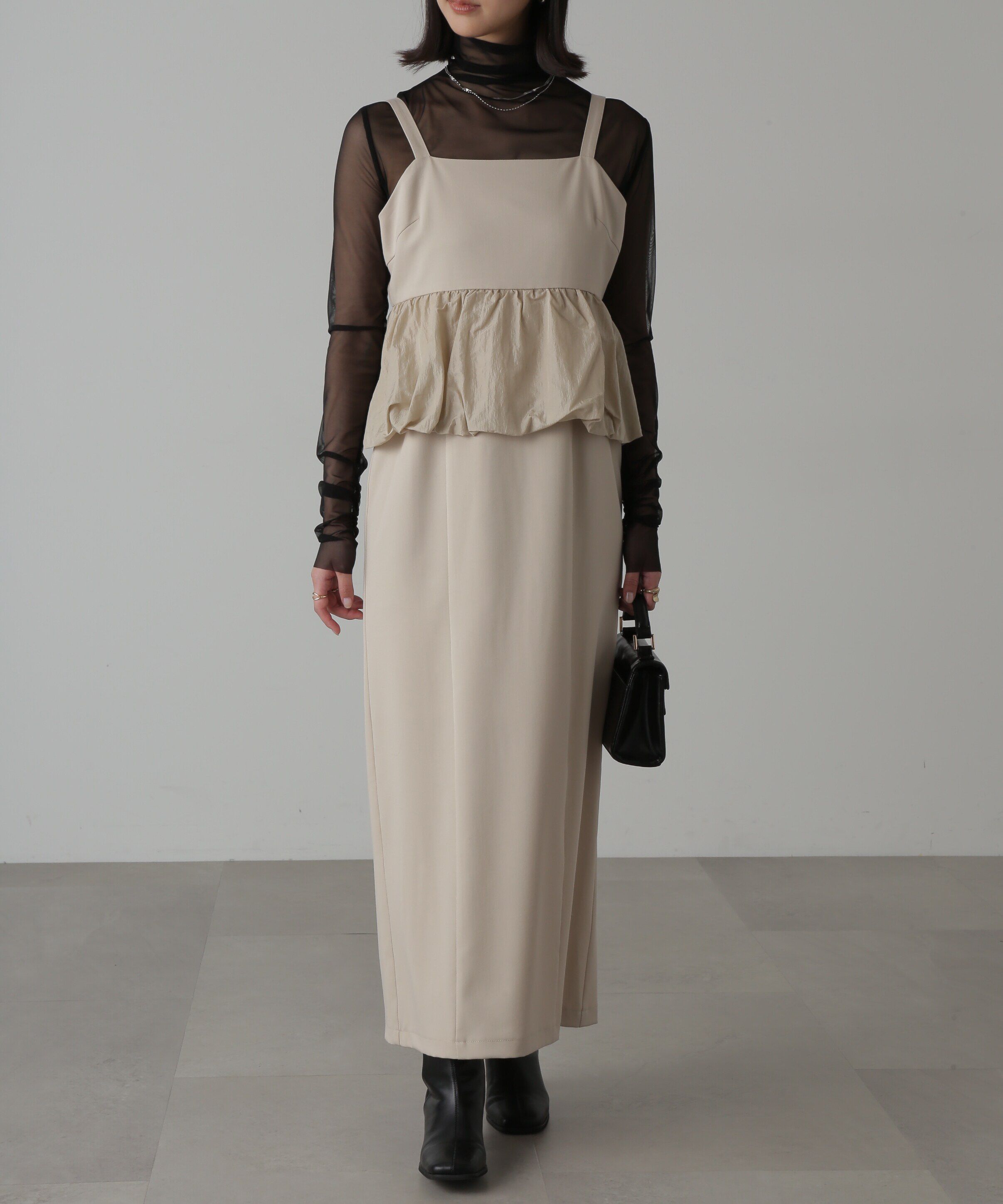  「ビスチェレイヤード風ドッキングワンピース」|ワンピース|エクリュ