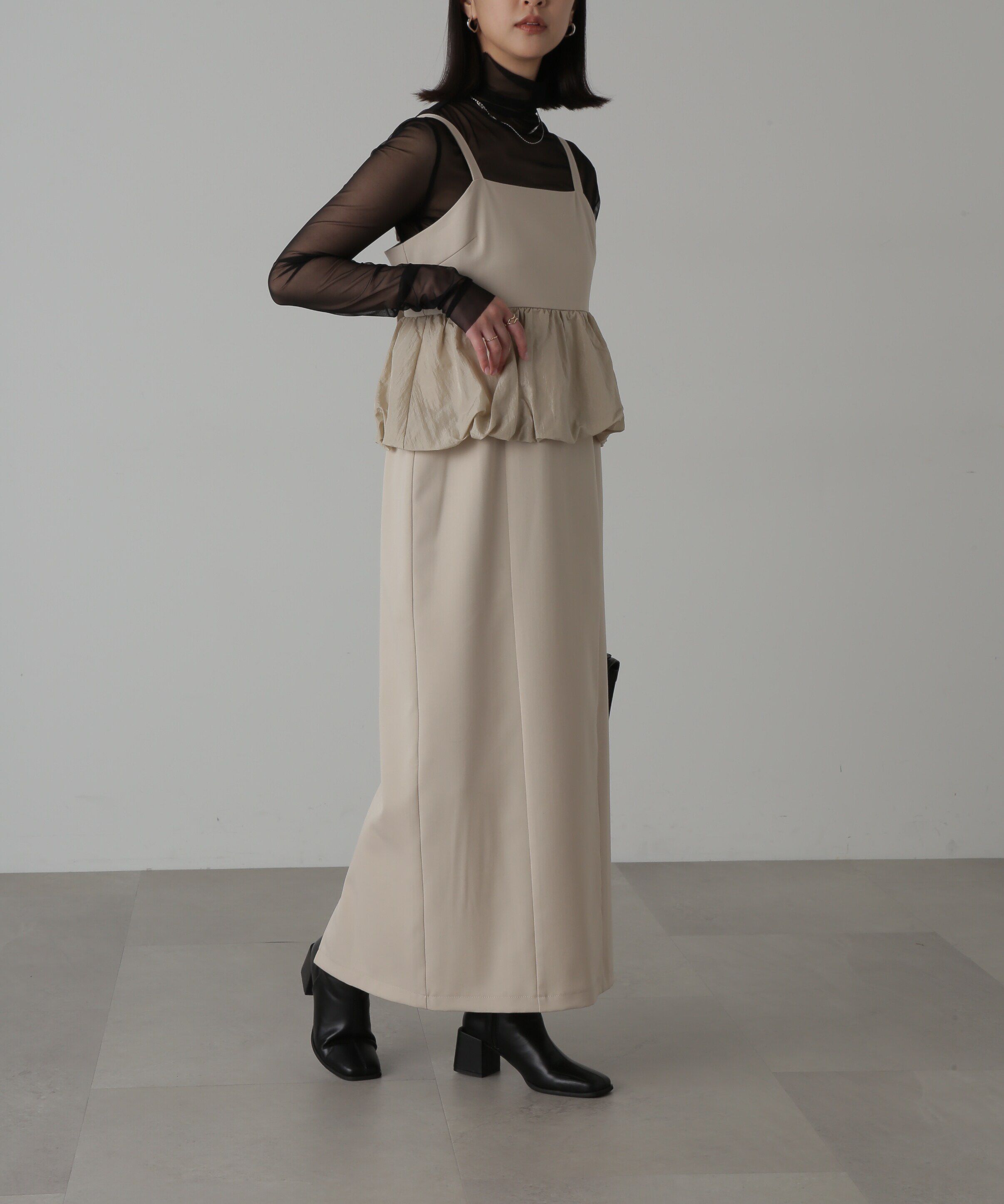  「ビスチェレイヤード風ドッキングワンピース」|ワンピース|