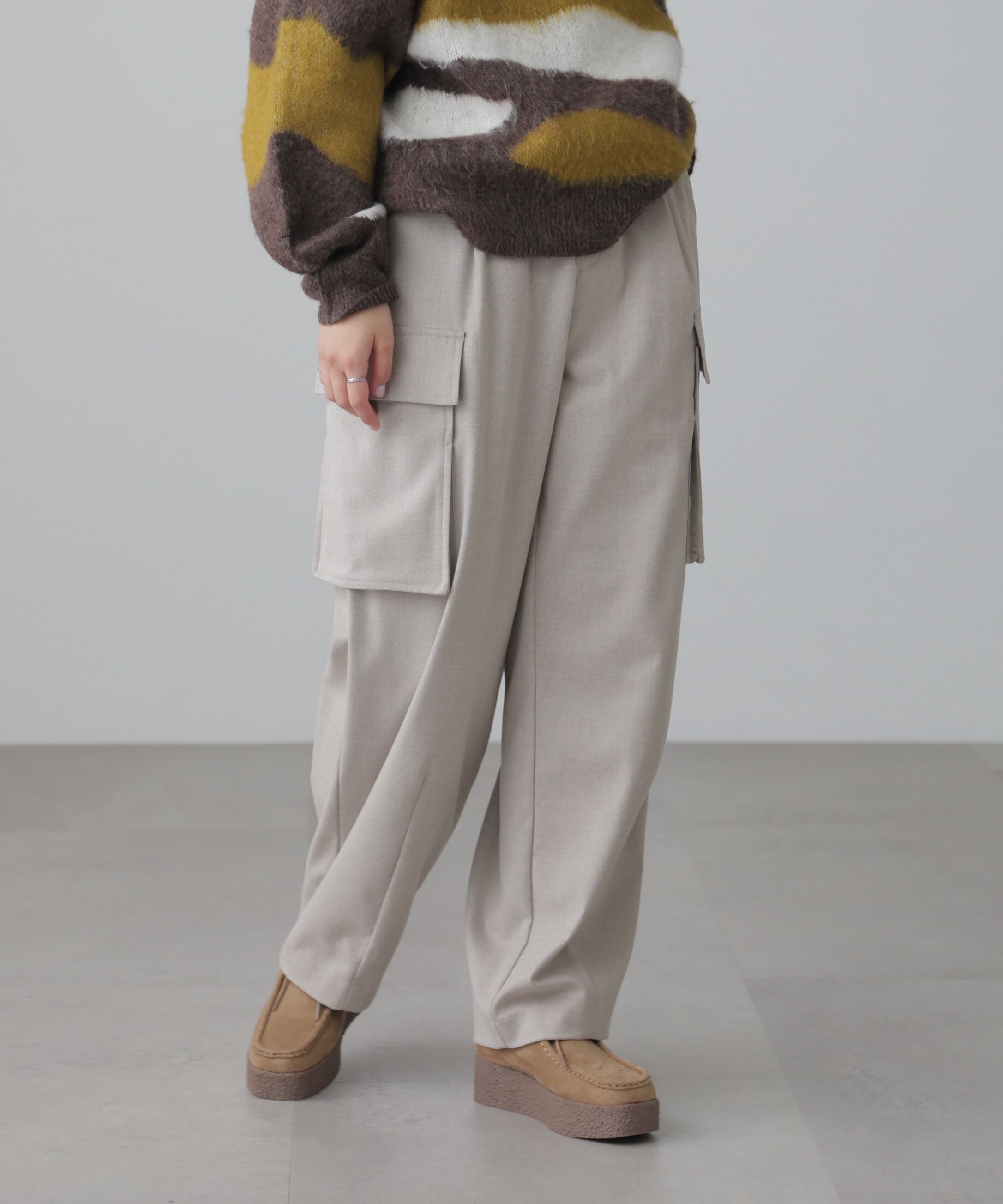  「ウールライクカーゴワイドパンツ」|その他|