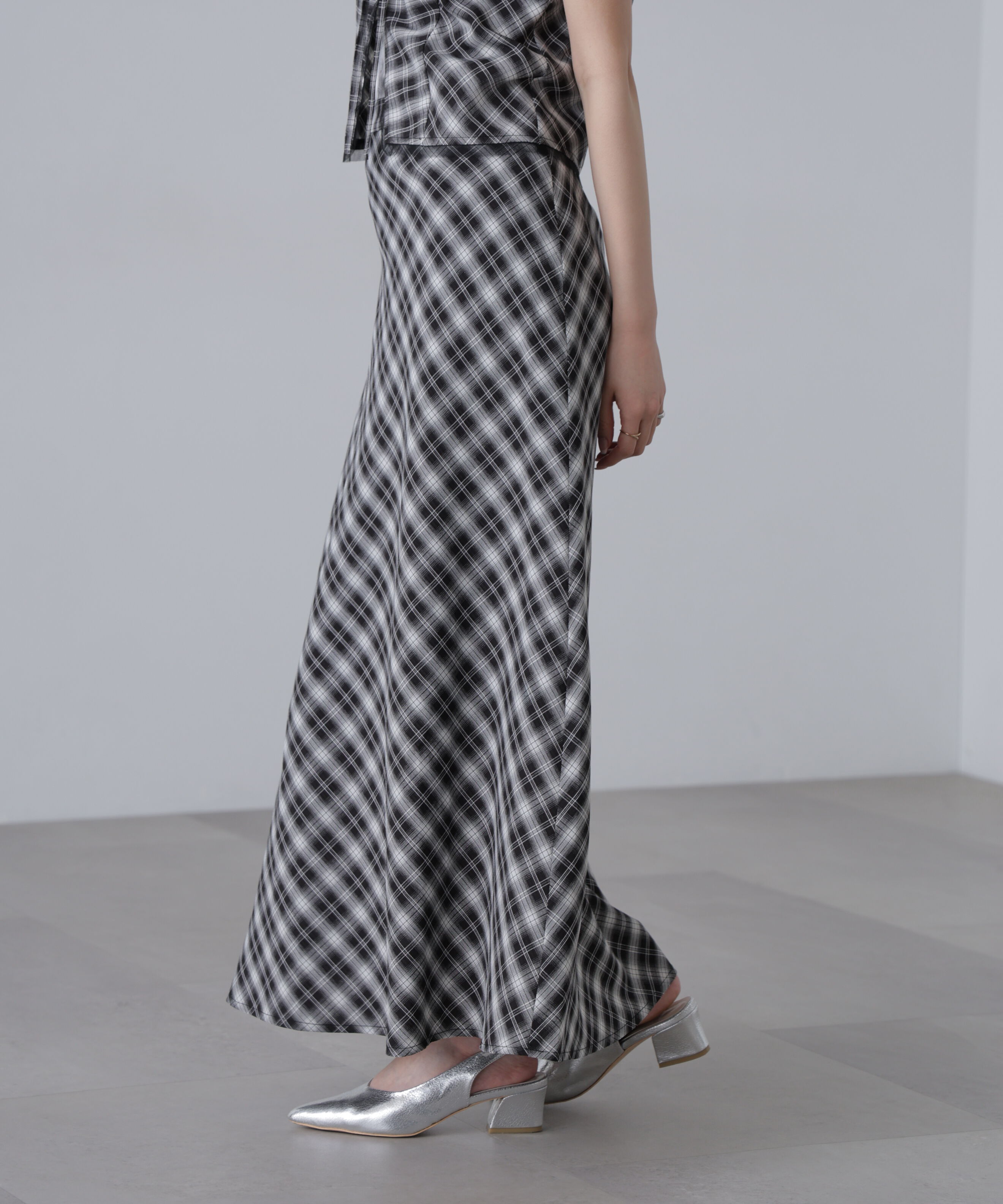  「〈セットアップ対応〉チェック柄バイアススカート」|スカート|