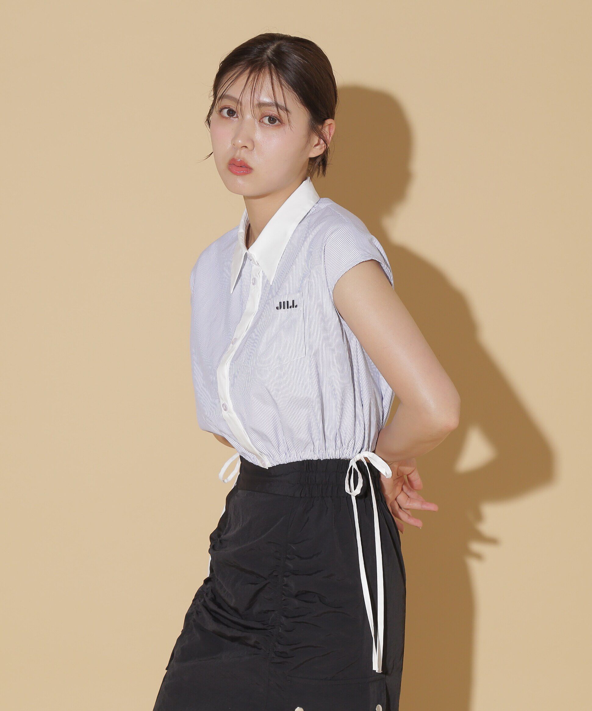  「ウエストリボンノースリーブシャツ」|シャツ・ブラウス|