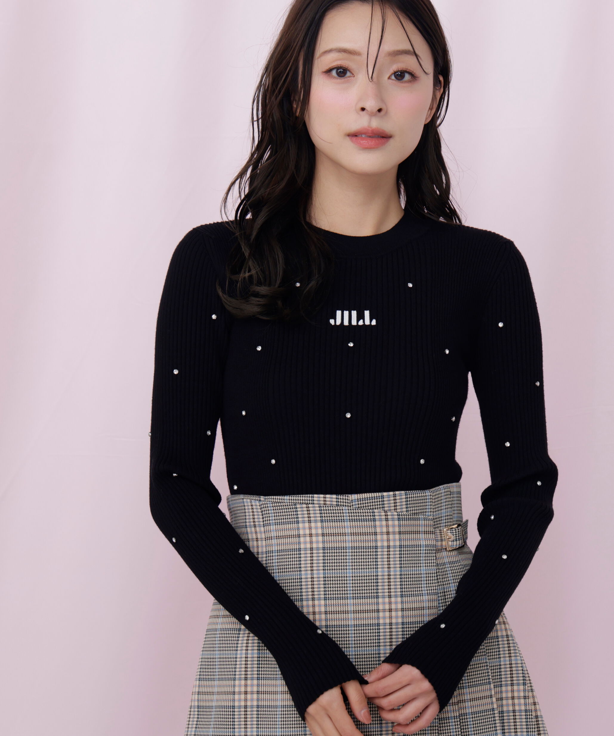  「ビジューコンパクトロゴニット」|ニット・セーター|