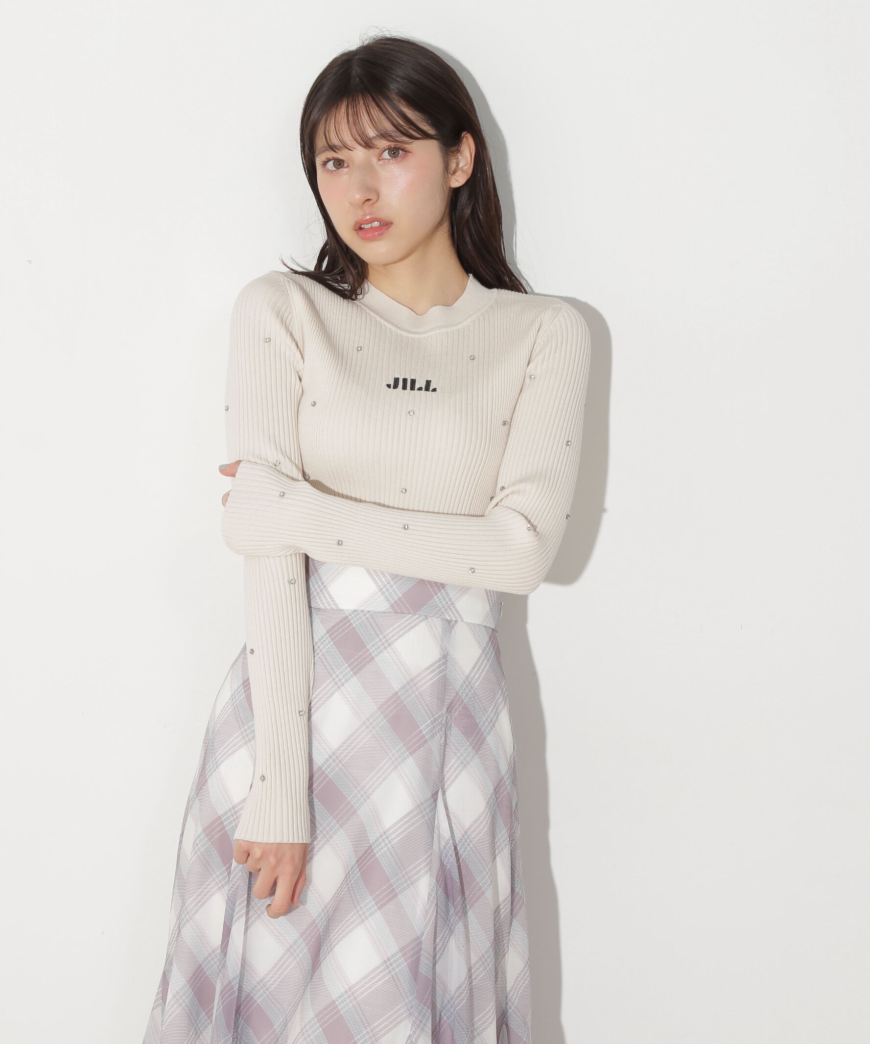  「ビジューコンパクトロゴニット」|ニット・セーター|