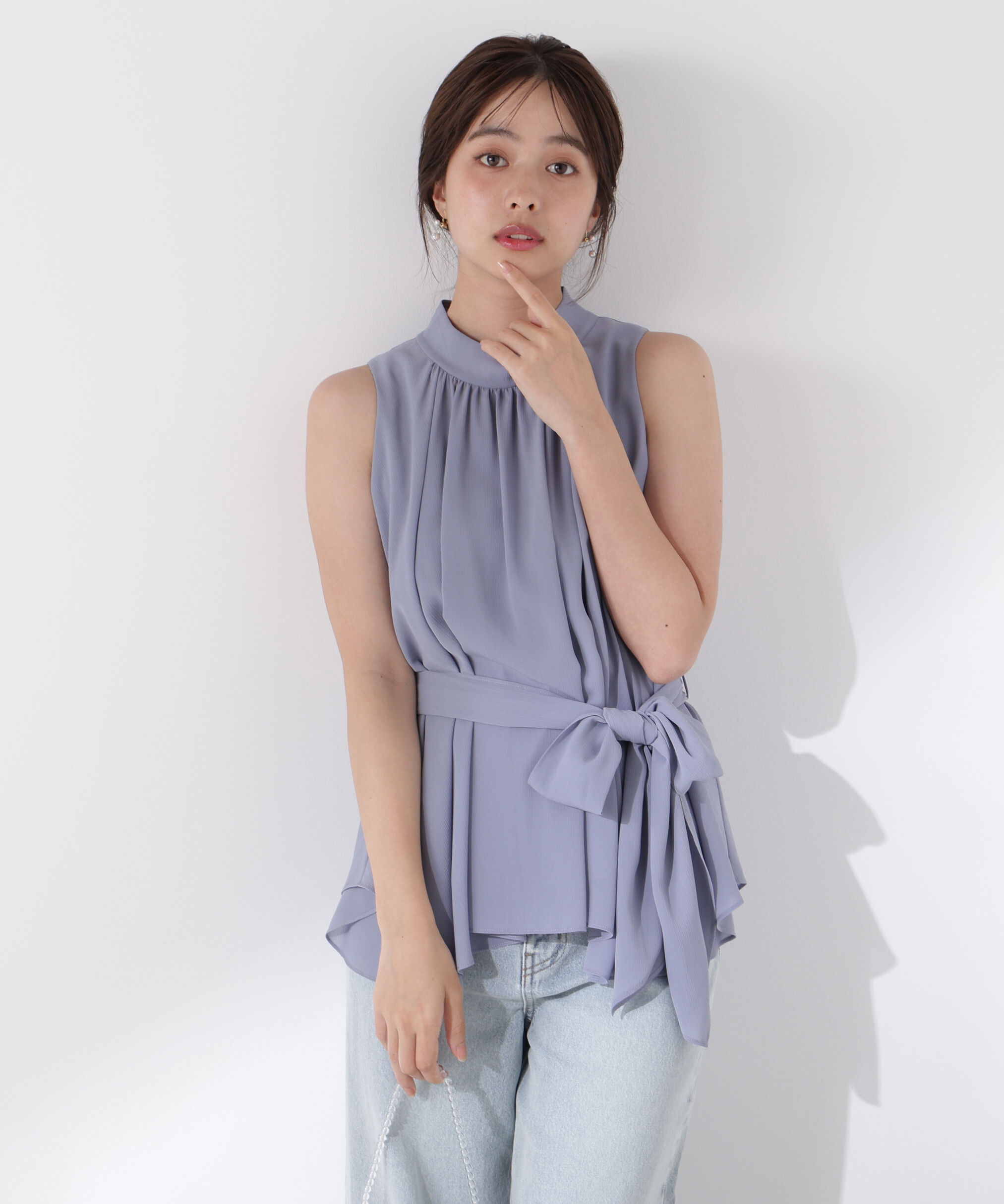 PROPORTION BODY DRESSING「ベルト付楊柳ブラウス」|シャツ・ブラウス|