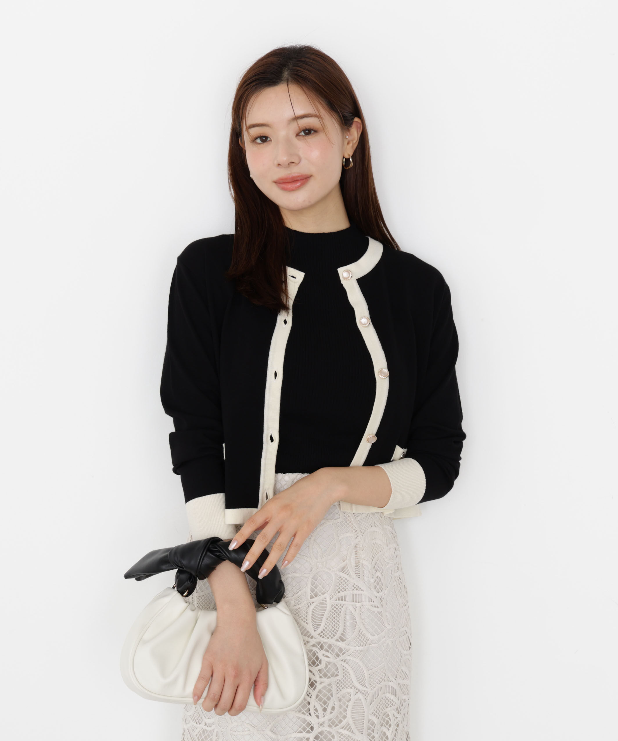 PROPORTION BODY DRESSING「＜ハンドウォッシャブル＞ニュアンス釦ニットアンサンブル 25AW」|ニット・セーター|