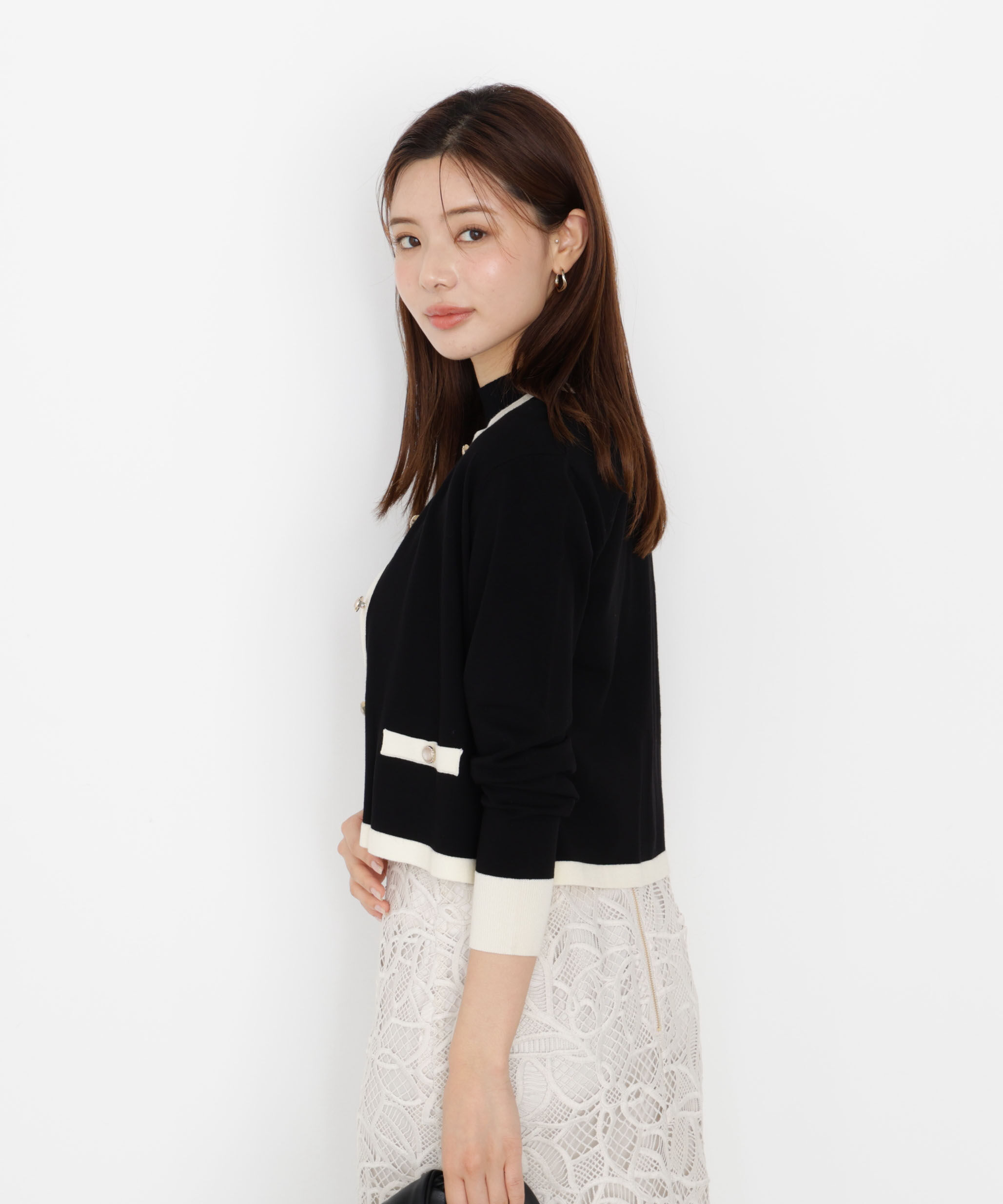 PROPORTION BODY DRESSING「＜ハンドウォッシャブル＞ニュアンス釦ニットアンサンブル 25AW」|ニット・セーター|