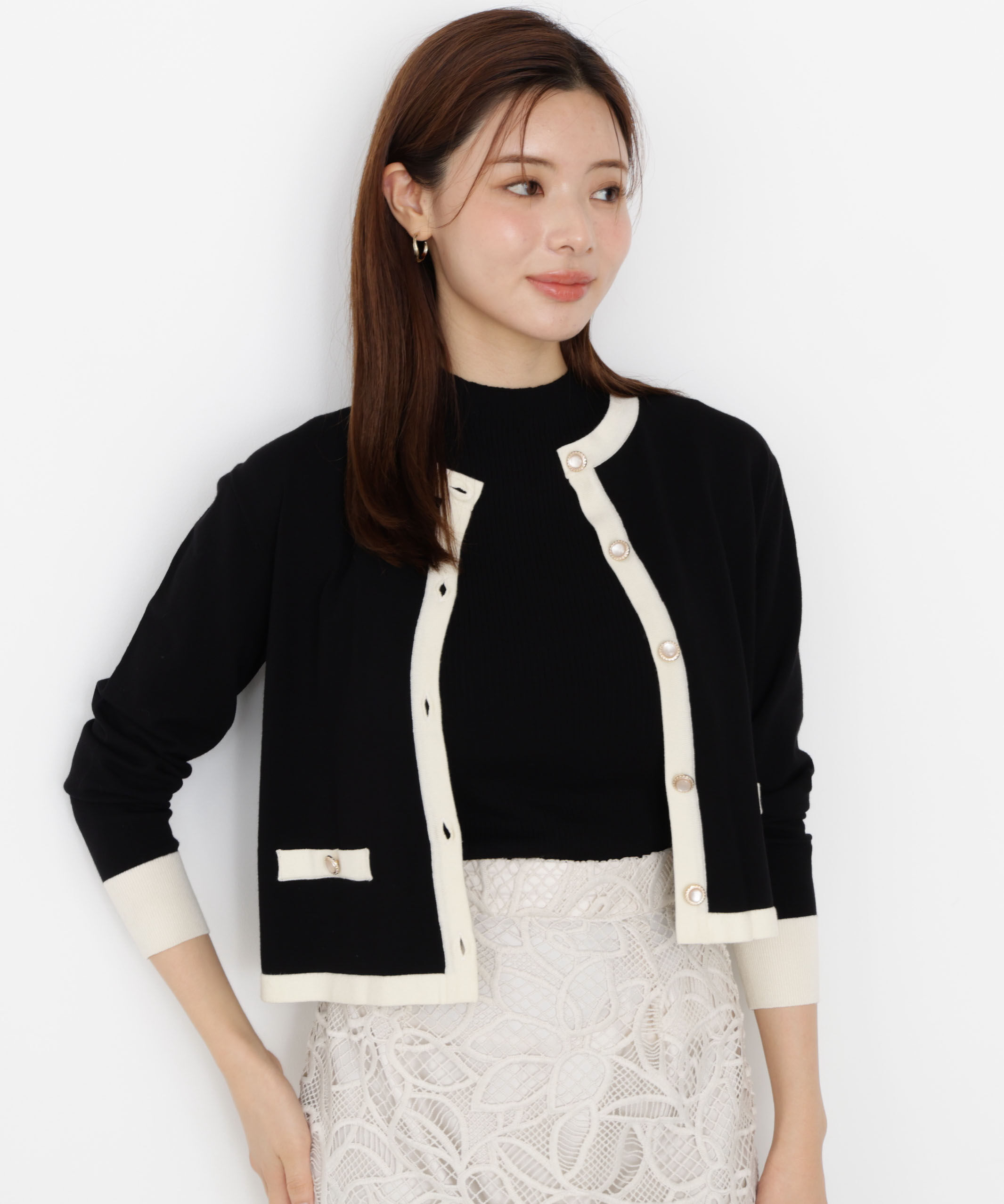 PROPORTION BODY DRESSING「＜ハンドウォッシャブル＞ニュアンス釦ニットアンサンブル 25AW」|ニット・セーター|