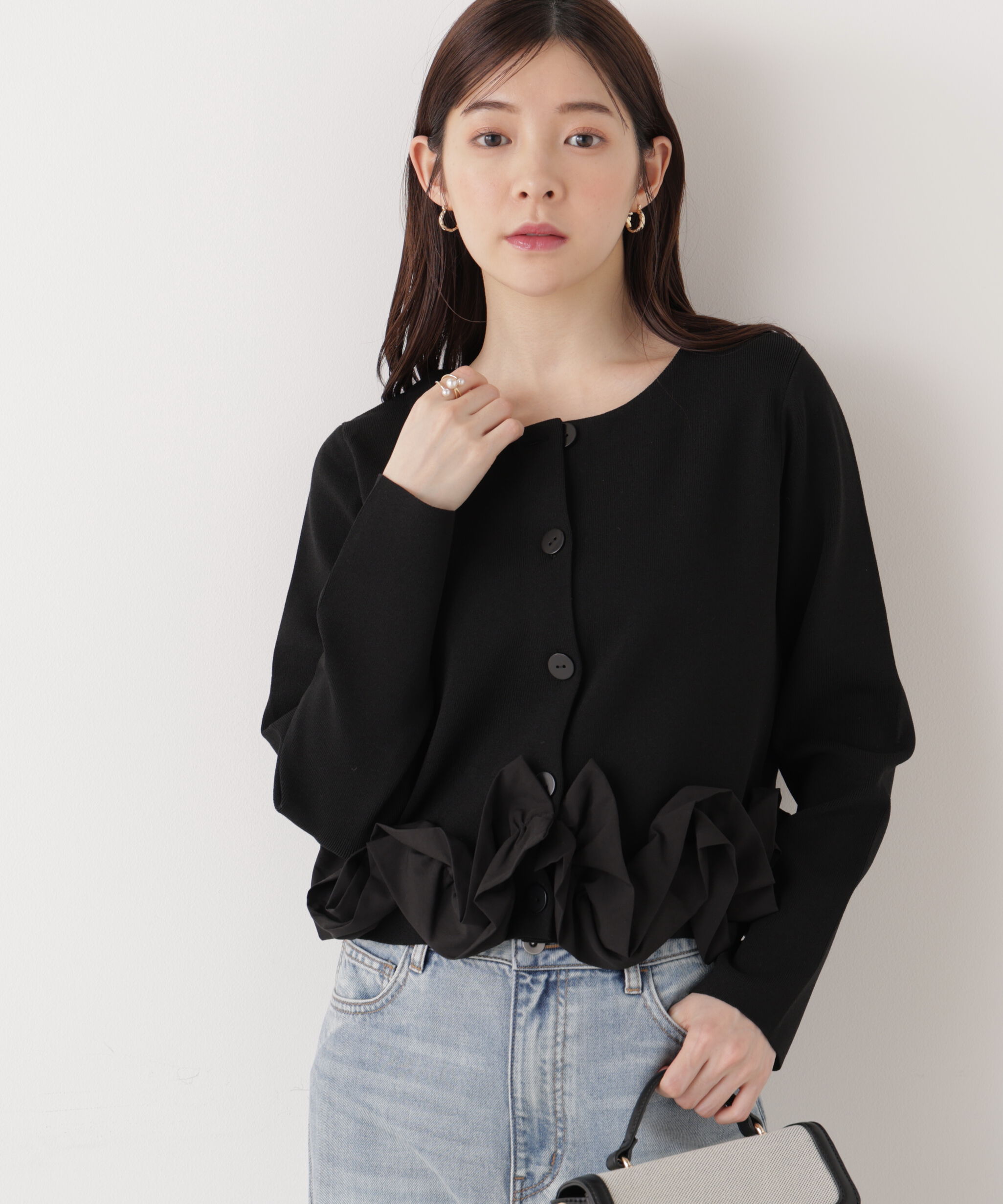 PROPORTION BODY DRESSING「〈a/mie〉ホイップペプラムニット　26SS」|カーディガン|