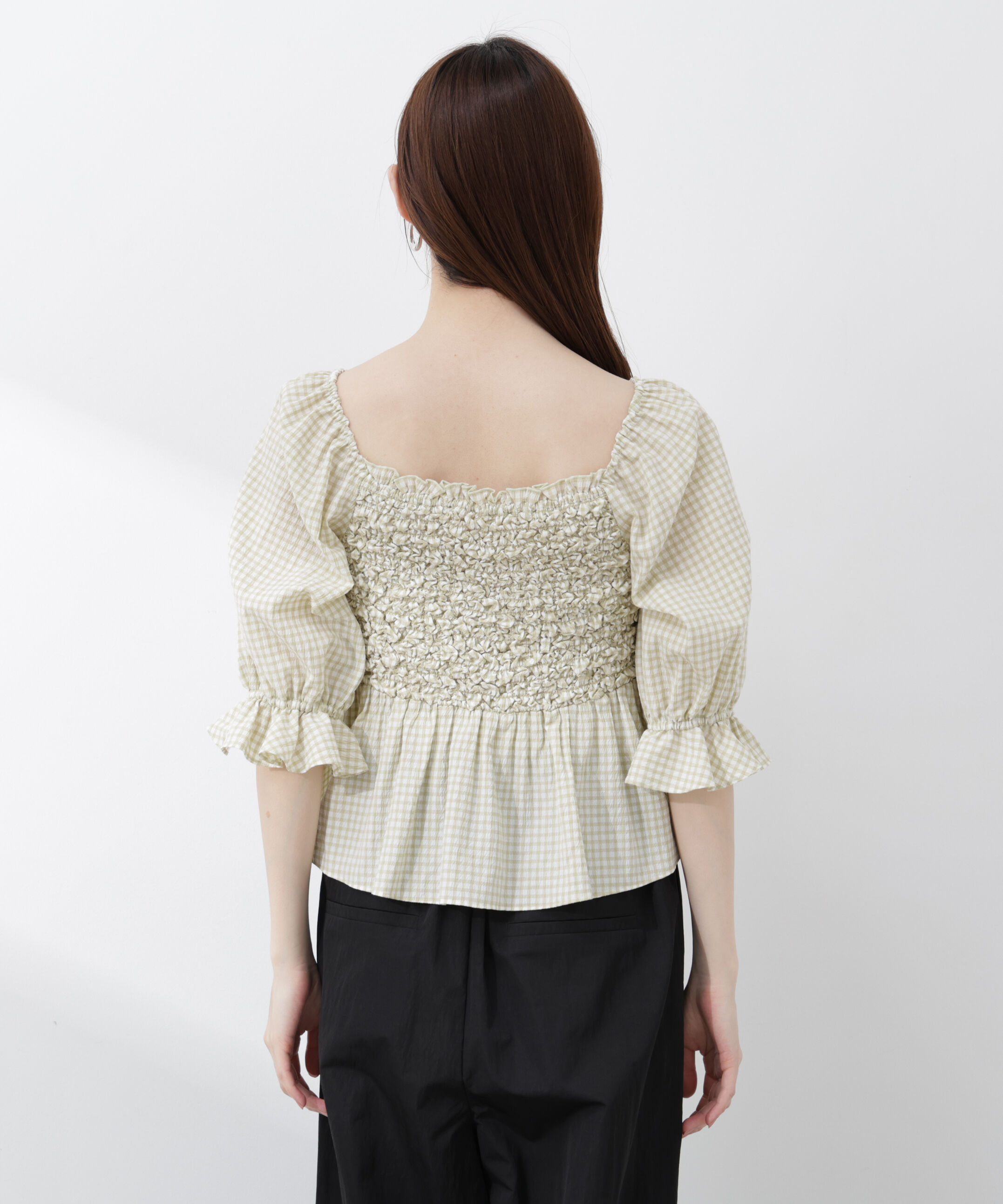 PROPORTION BODY DRESSING「〈a/mie〉シャーリングペプラムブラウス 26SS」|シャツ・ブラウス|