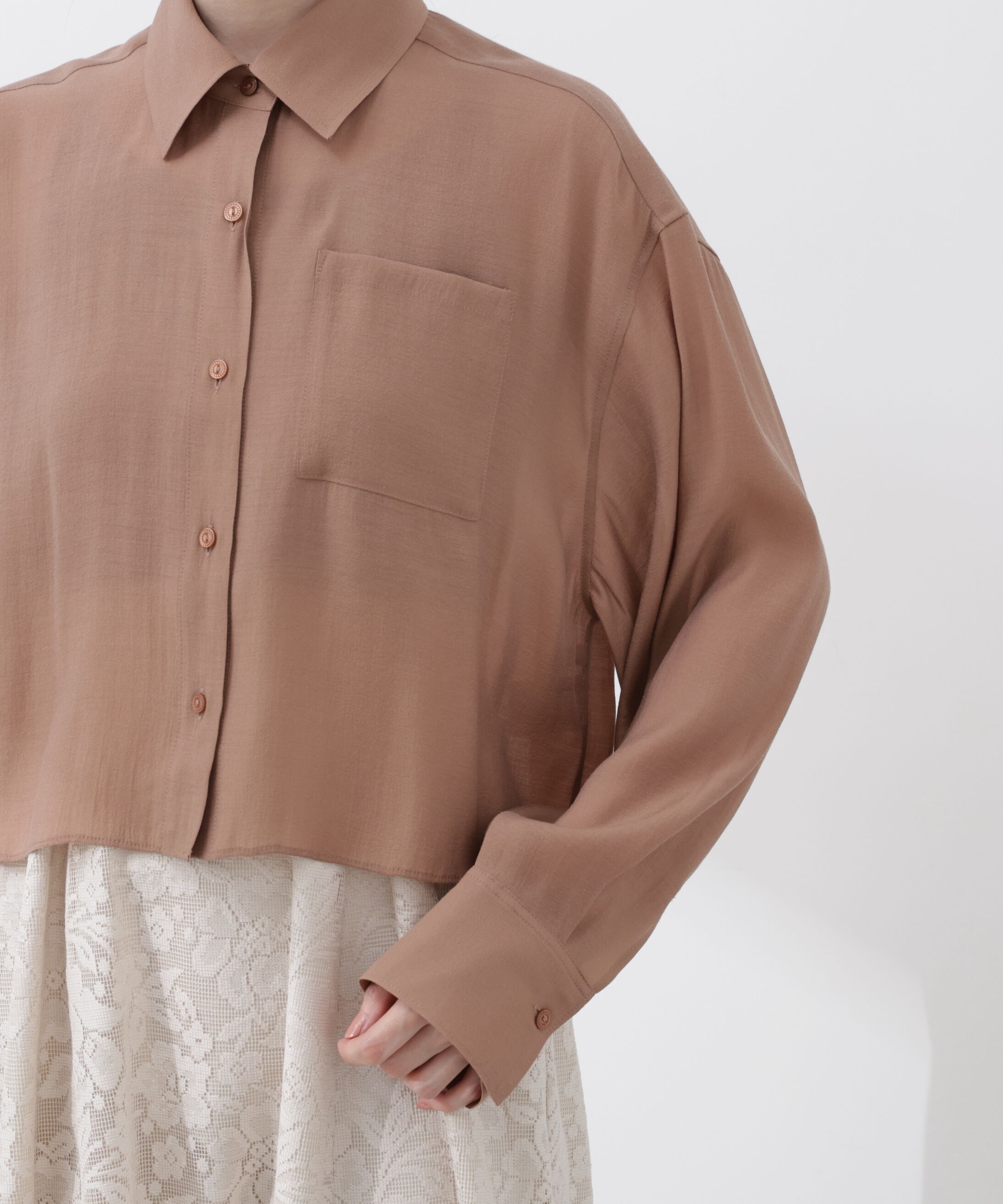 PROPORTION BODY DRESSING「短丈シアーシャツ 26SS」|シャツ・ブラウス|