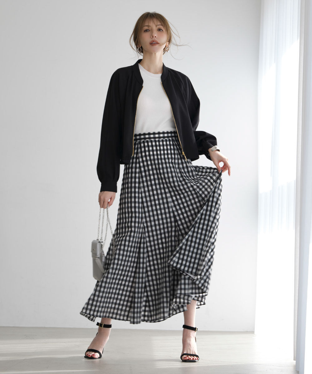  「［美香さん着用］シアーカラミショートブルゾン」|ブルゾン・スタジャン|