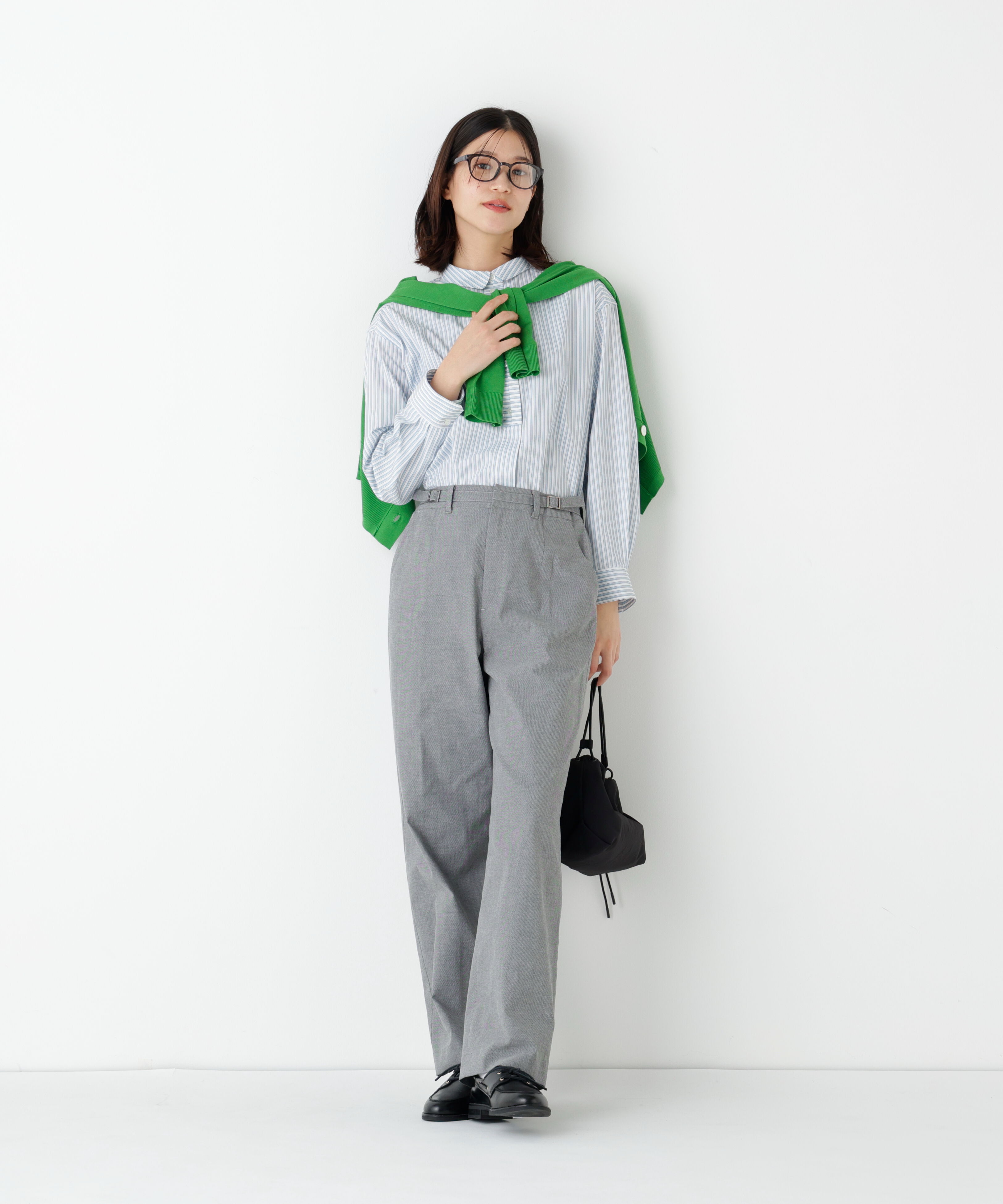  「◆《ウォッシャブル》ストライプ形態安定ボックスブラウス」|シャツ・ブラウス|